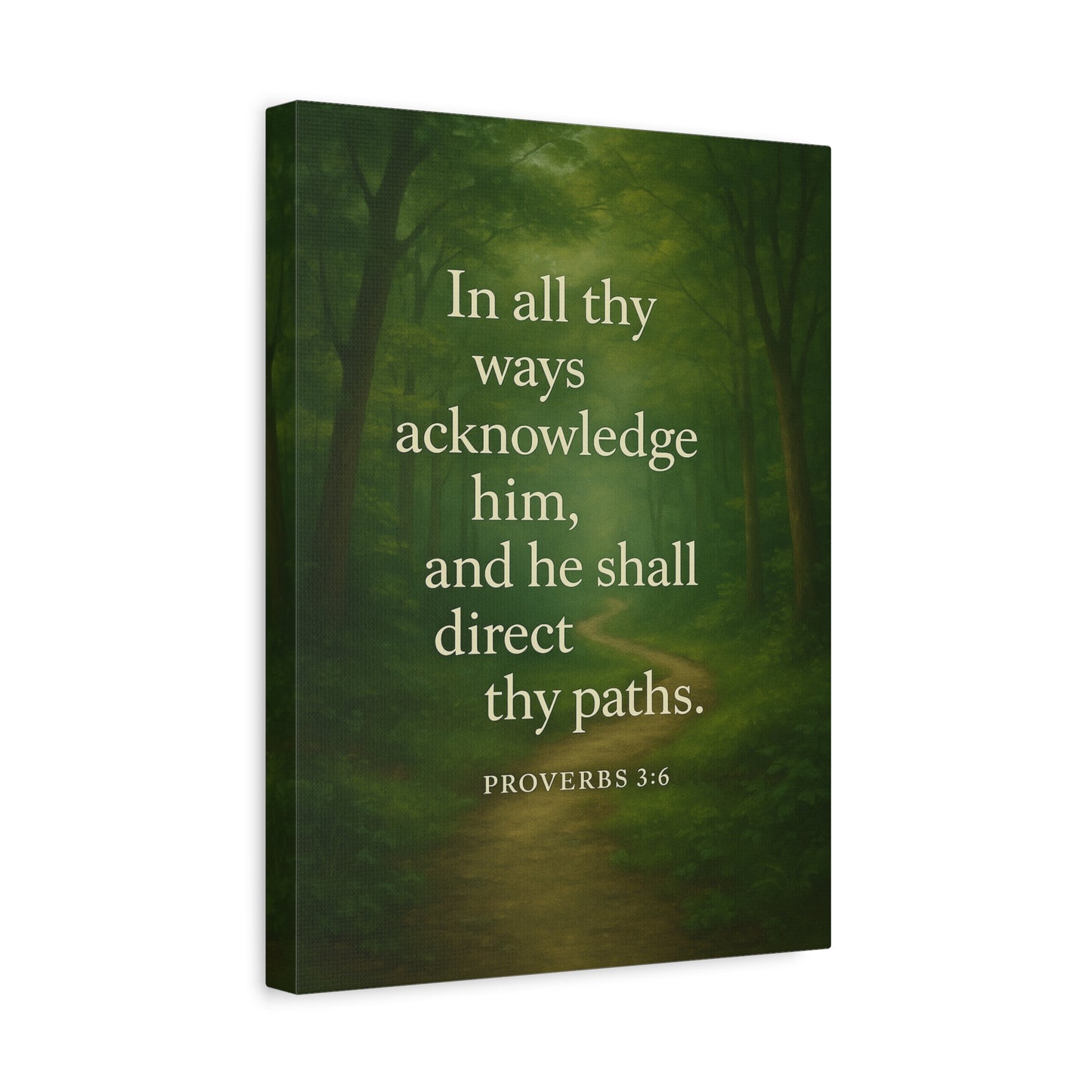 Bible Verse Canvas Proverbs 3:6 Christian Home Décor Wall Art Scripture Ready to Hang Faith Print