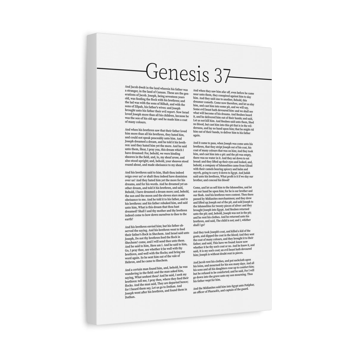 Scripture Canvas Joseph And The Coat Of Many Colours Genesis 37 Christian Wall Art Bible Verse Print Ready to Hang