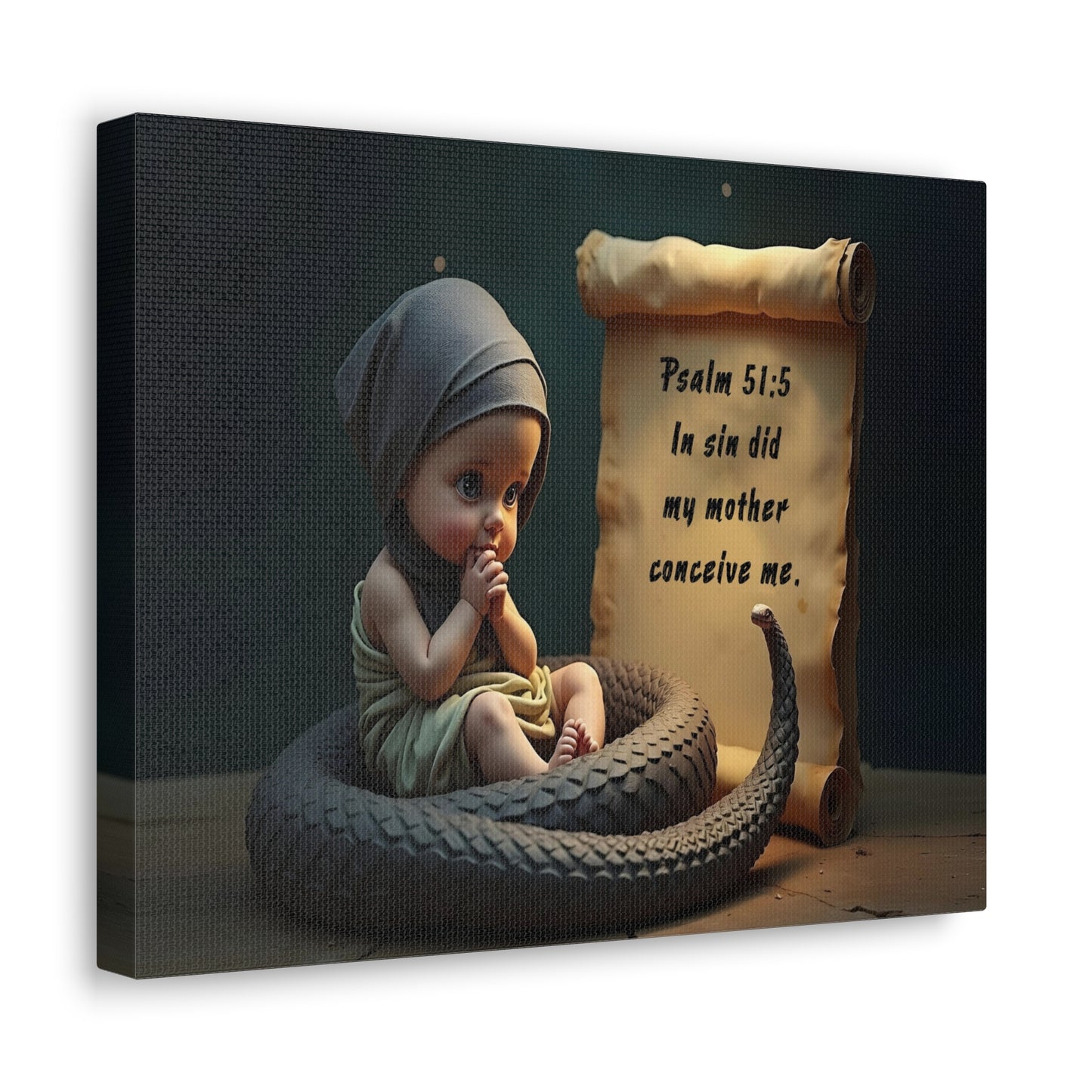 Viper in a Diaper Psalm 51:5 Original Sin Doctrine Bible Verse Wall Art Christian Theology Decor