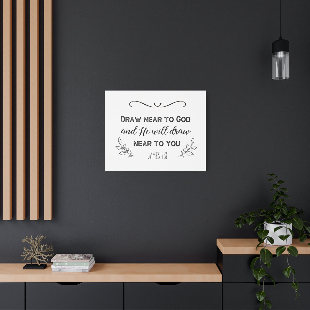 Scripture Canvas Near To God James 4:8 Christian Wall Art Bible Verse Print Ready to Hang