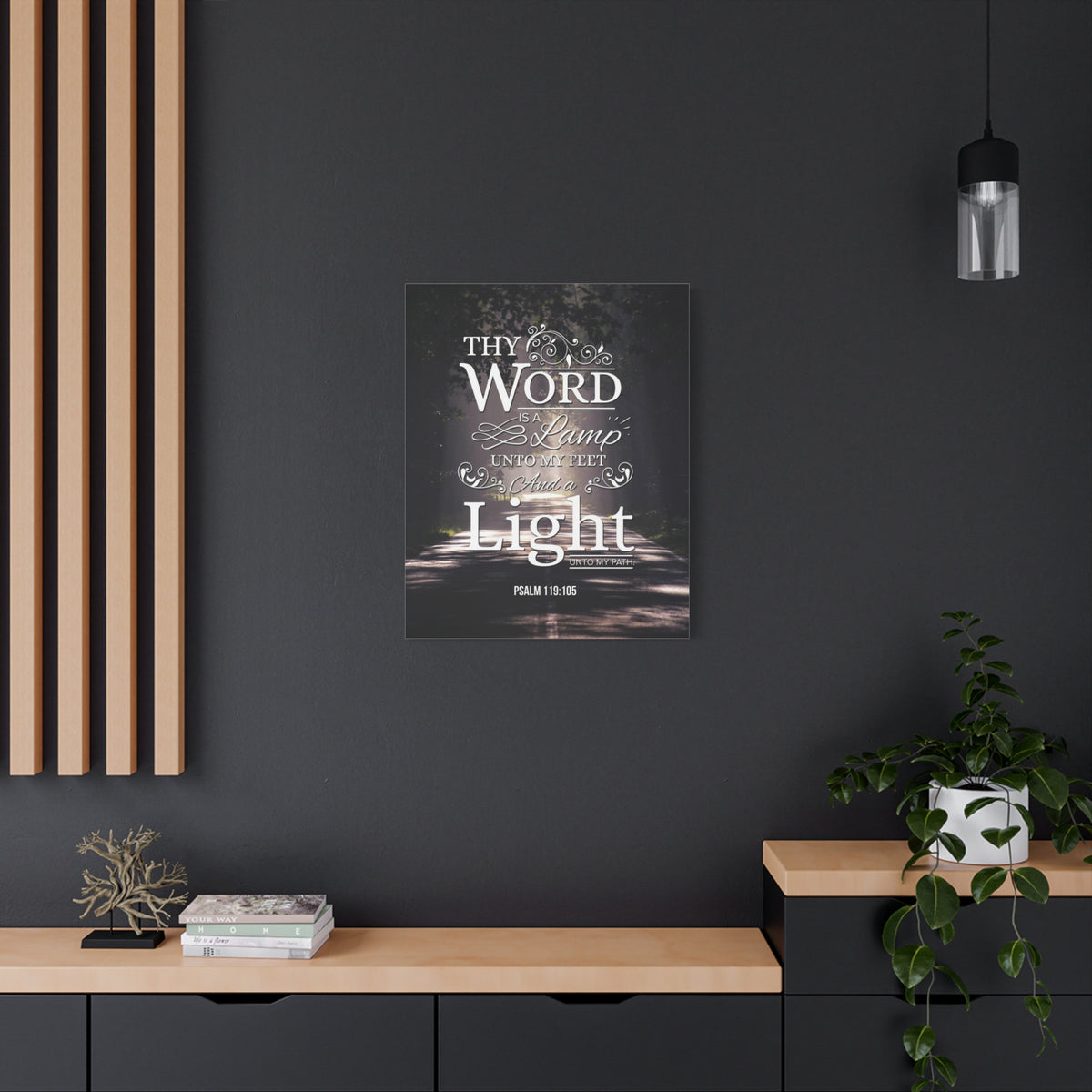 Bible Verse Canvas Thy Word is a Lamp Unto my Feet Psalm 119:105 Bible Verse Wall Art Scripture Art Faith Artwork Christian Home Decor