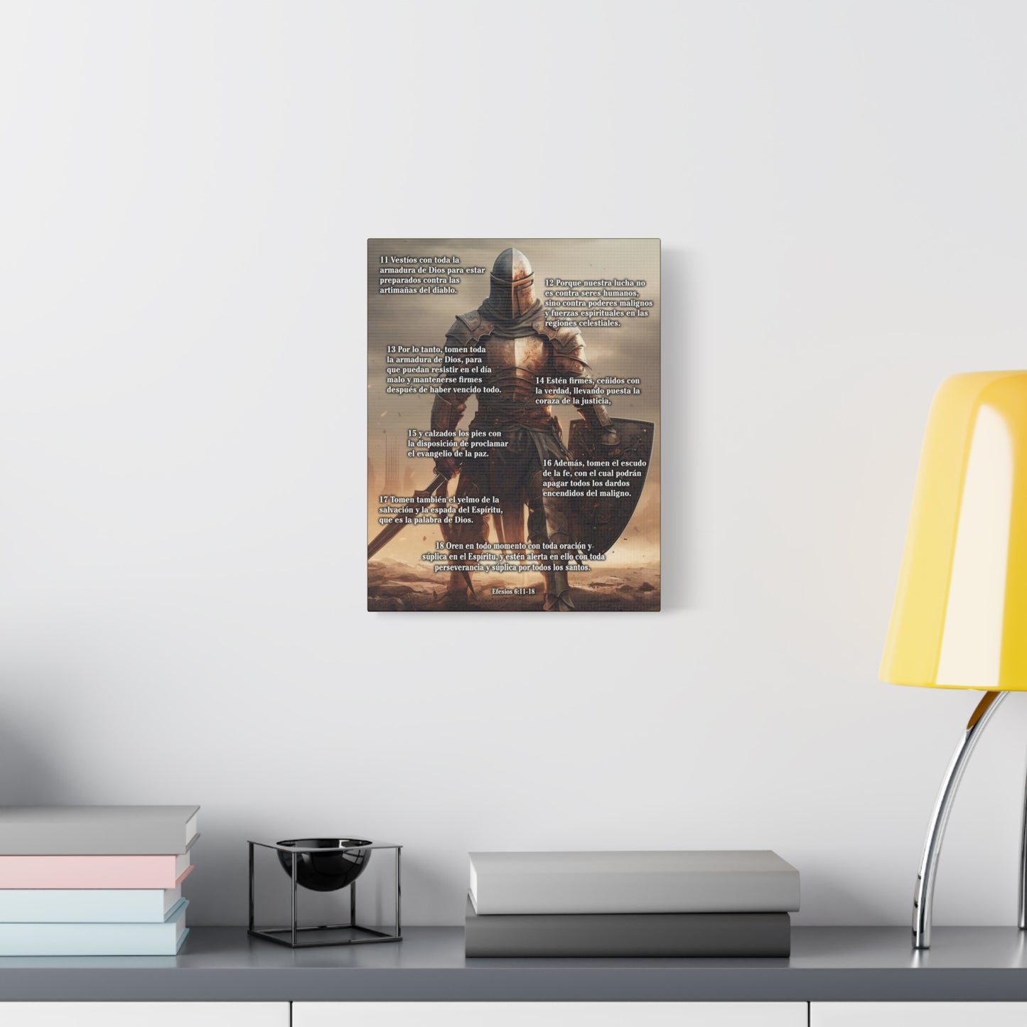 Scripture Walls Armour Of God Ephesians 6:11-18 Standing Warrior Spanish Christian Wall Art Print Ready to Hang Unframed
