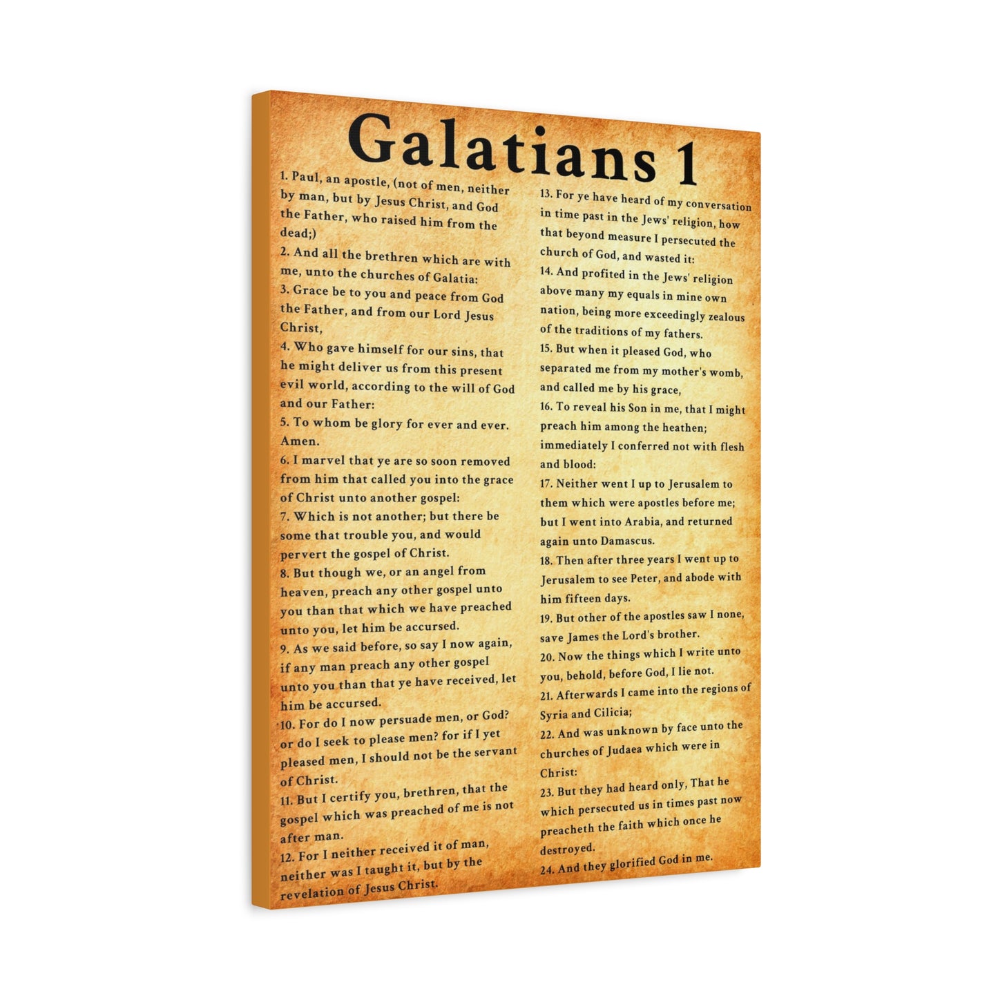 Scripture Walls Galatians 1 Chapter Gold Defending the Gospel of Grace Gold Bible Canvas Christian Wall Art Ready to Hang Unframed