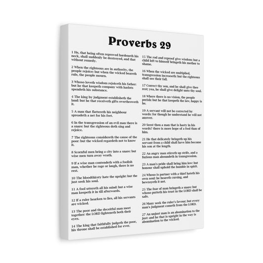 Scripture Walls Proverbs Chapter 29 White Bible Canvas Christian Wall Art Ready to Hang Unframed