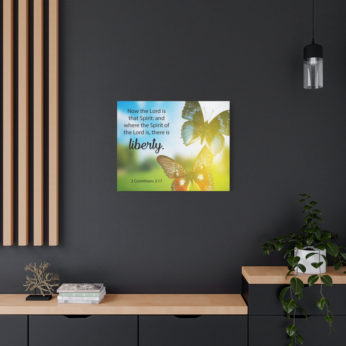 Scripture Canvas There is Liberty 2 Corinthians 3:17 Christian Wall Art Bible Verse Print Ready to Hang