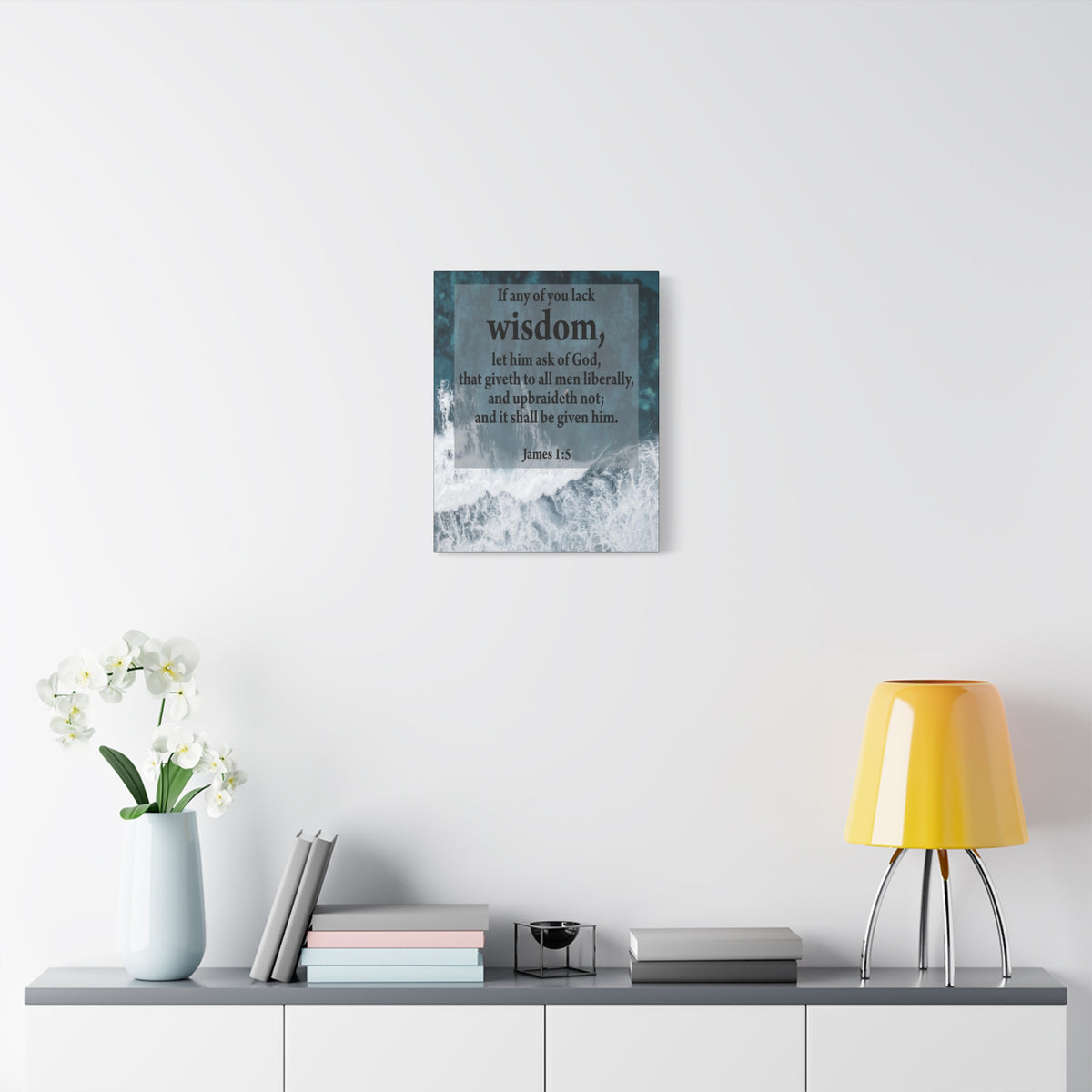 Scripture Canvas Lack Wisdom James 1:5 Christian Wall Art Bible Verse Print Ready to Hang