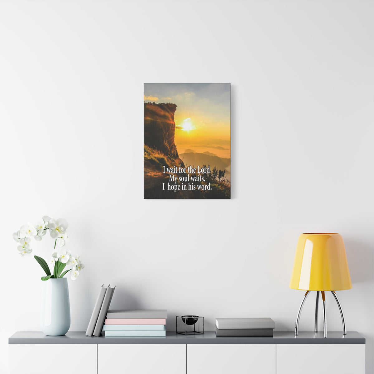 I Wait For The Lord Scripture Canvas I Wait For The Lord Psalm 130:5 Christian Wall Art Bible Verse Print Ready to Hang
