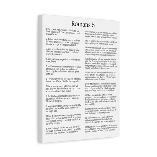 Scripture Walls Justification Romans 5 White Chapter Christian Wall Art Print Ready to Hang Unframed