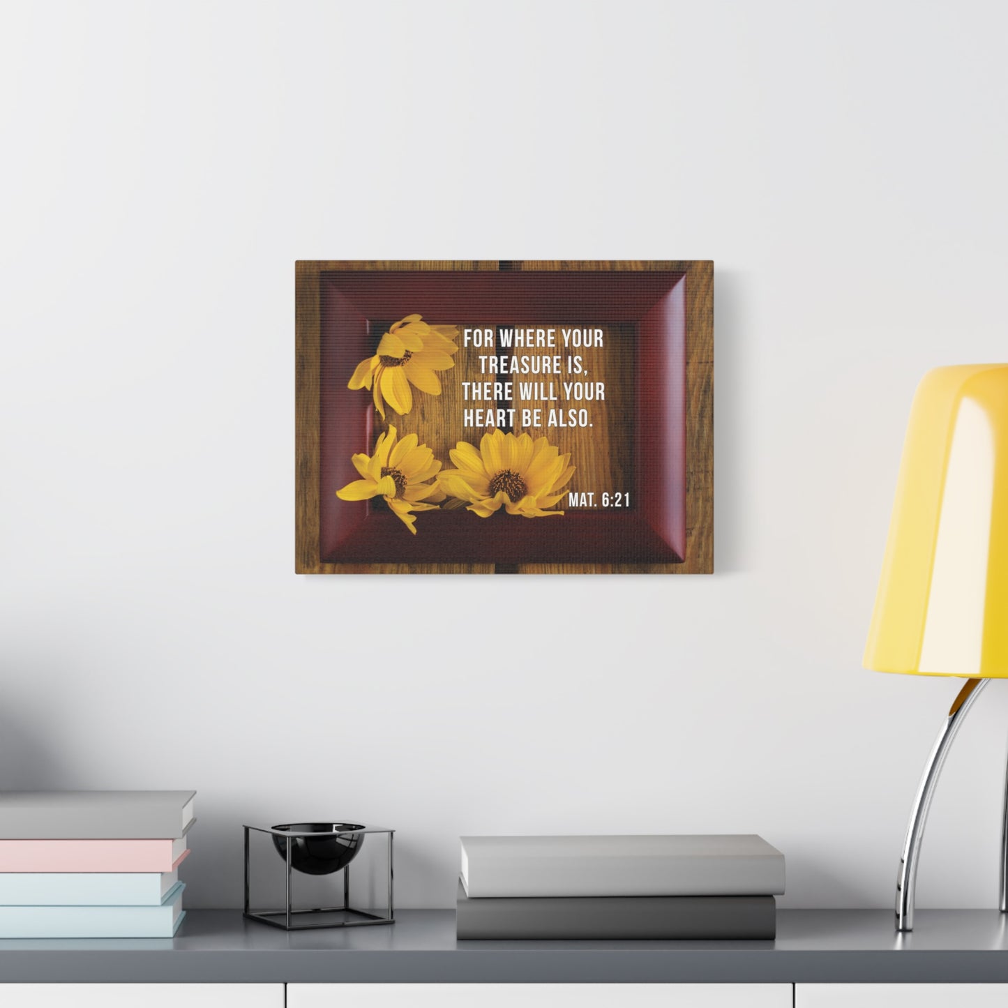 Scripture Walls Will Your Heart Matthew 6:21 Bible Verse Canvas Christian Wall Art Bible Verse Print Ready To Hang