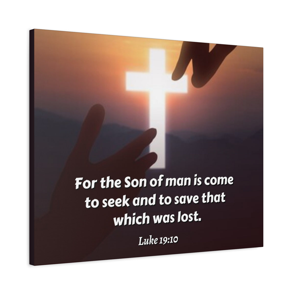 Scripture Canvas Son Of Man Luke 19:10 Christian Wall Art Bible Verse Print Ready to Hang