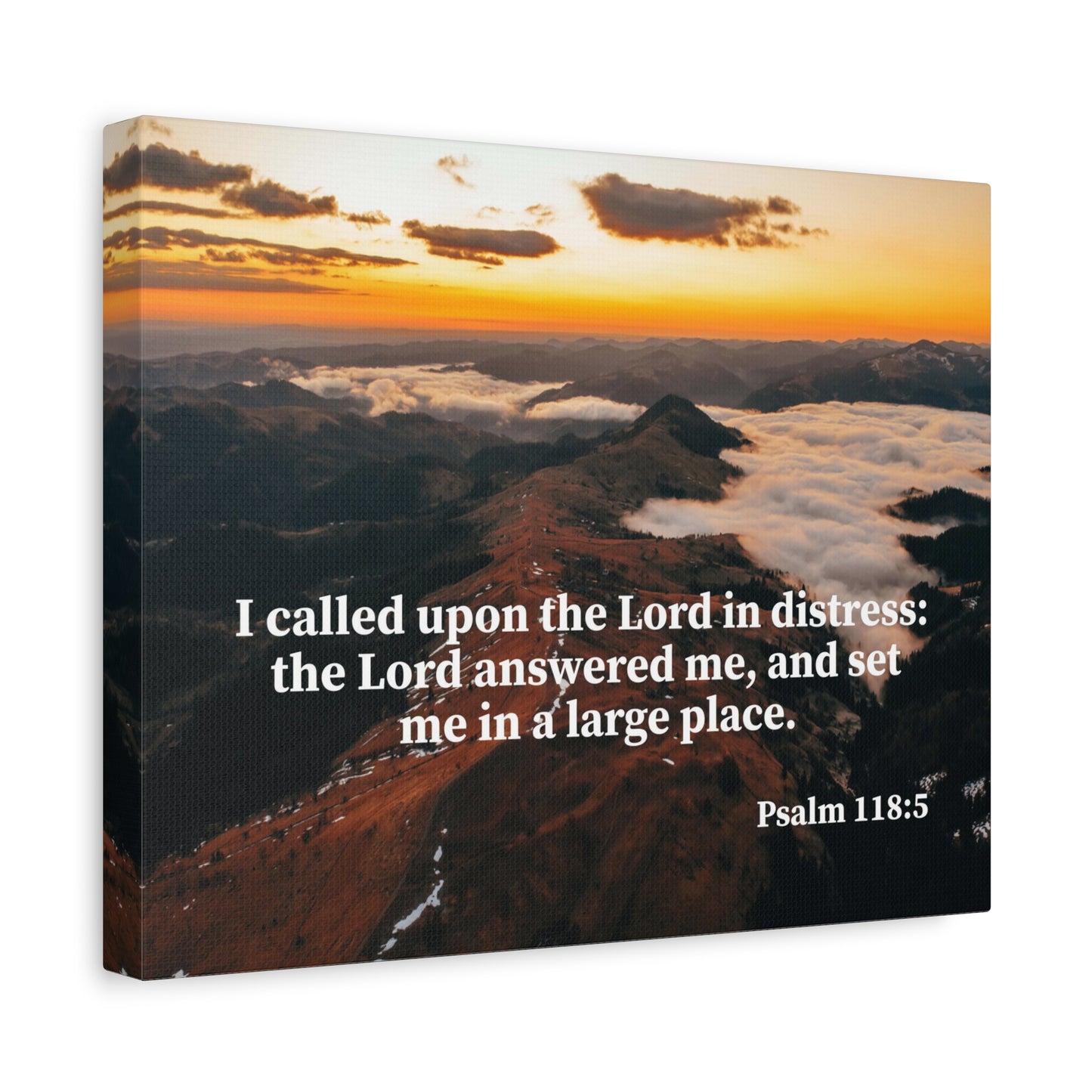 Bible Verse Canvas Called on the Lord Psalm 118:5 Wall Art Christian Home Decor