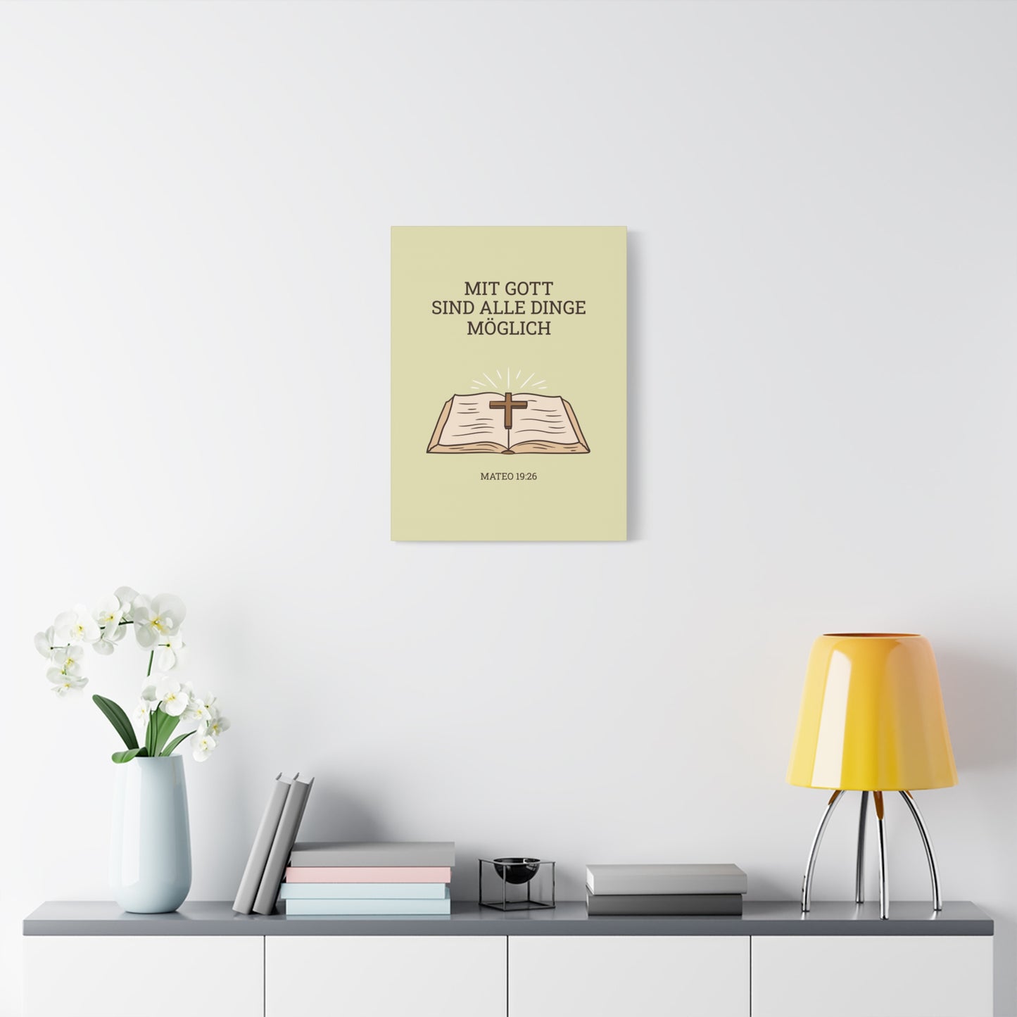 Scripture Walls Mateo 19:26 German Bible Verse Canvas Christian Wall Art Ready to Hang Unframed