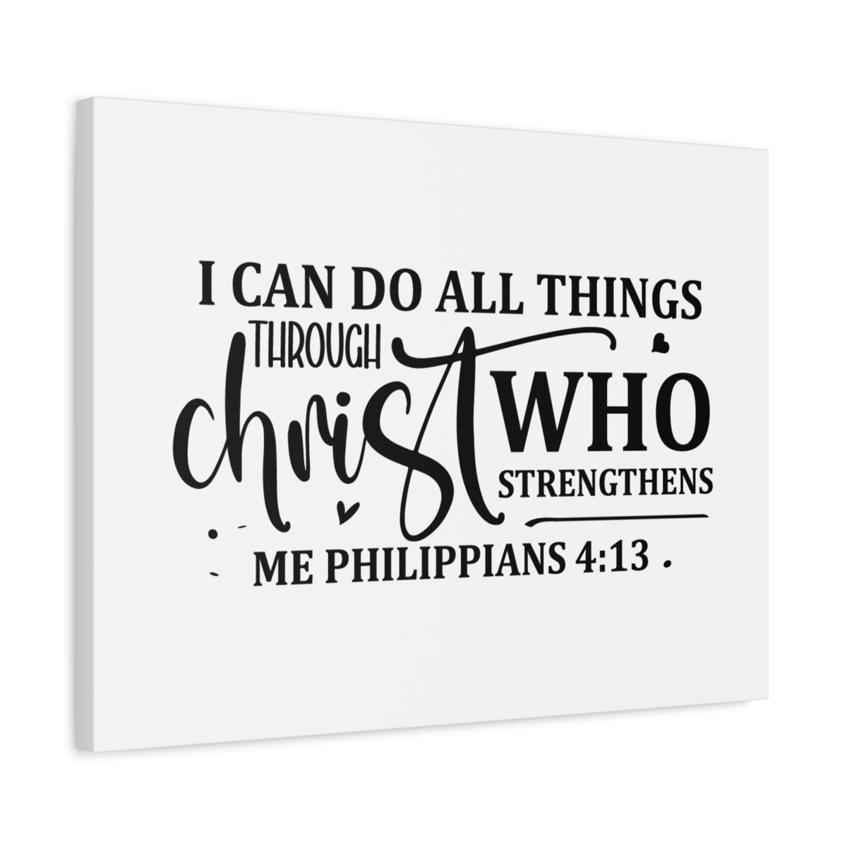 Scripture Canvas All Things Through Christ Philippians 4:13 Christian Wall Art Bible Verse Print Ready to Hang