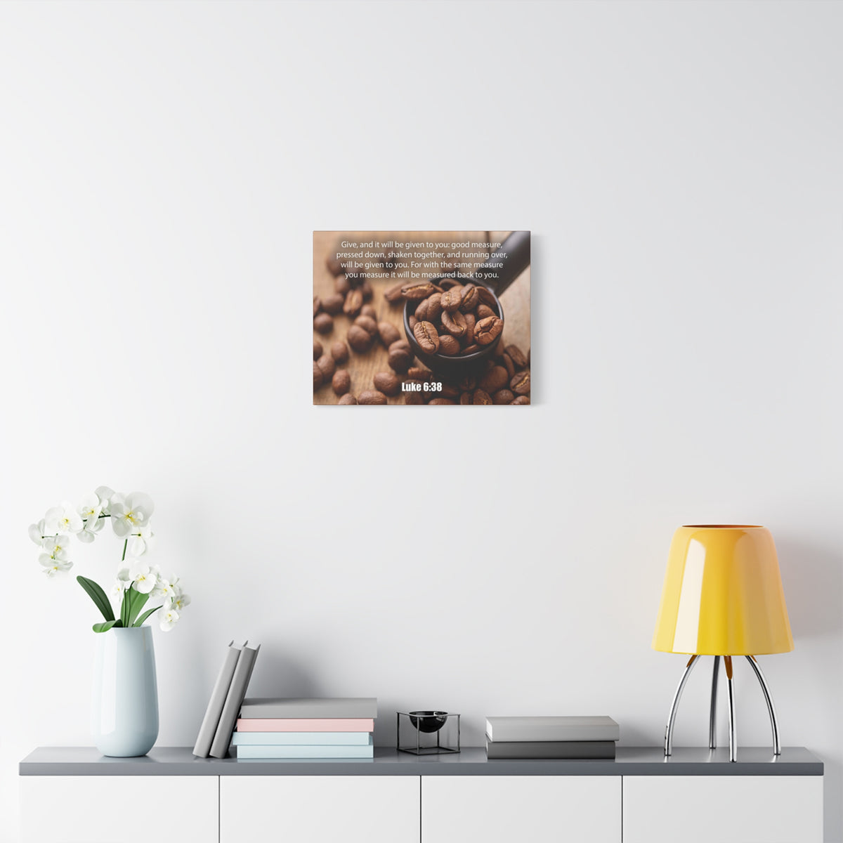 Scripture Canvas Measure Luke 6:38 Christian Wall Art Bible Verse Print Ready to Hang