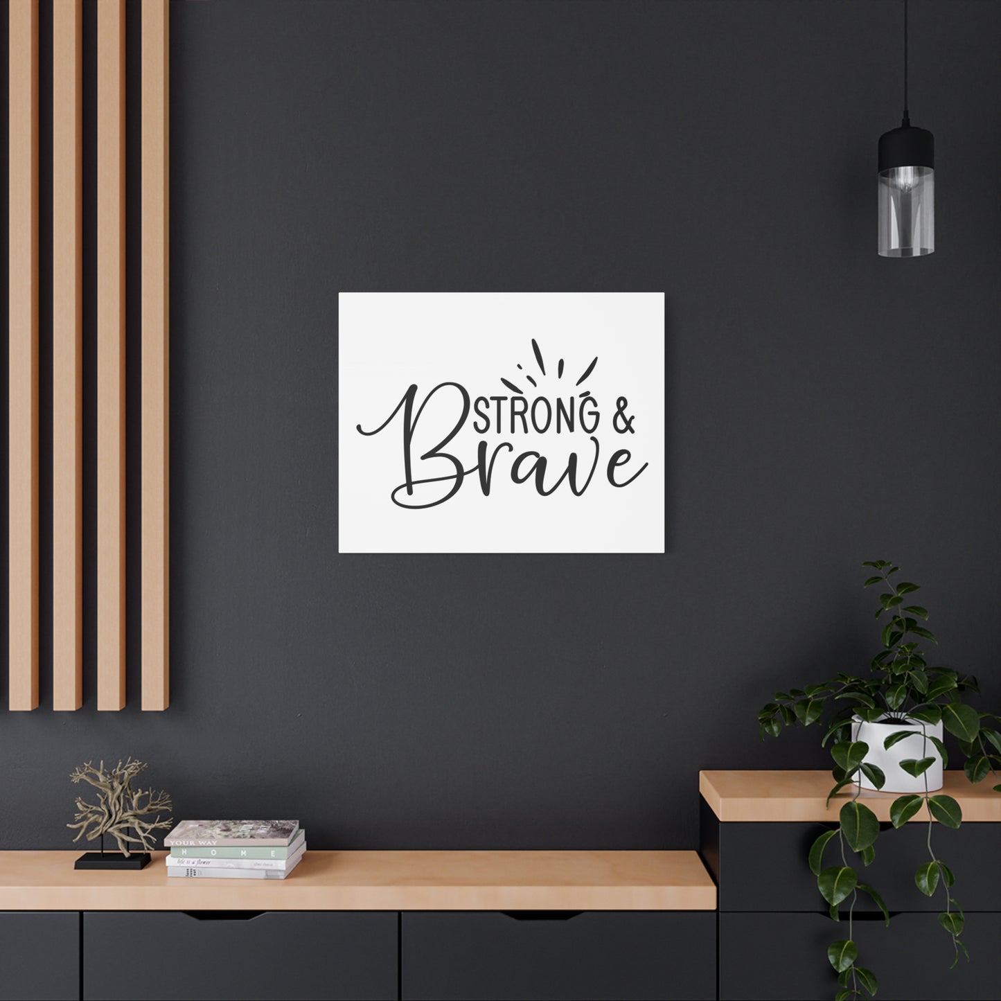 Scripture Canvas Be Strong & Brave Psalm 31:24 Christian Wall Art Print Ready to Hang