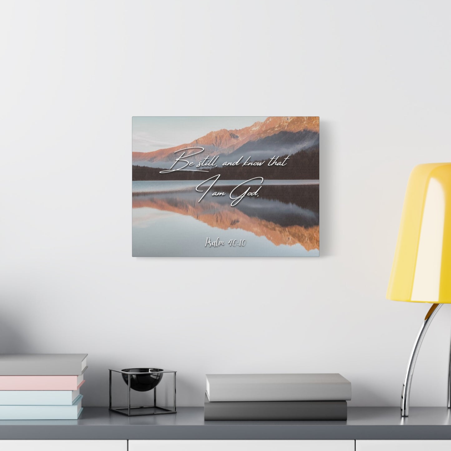 Scripture Canvas Be Still & Know I Am God Psalm 46:10 Christian Wall Art Bible Verse Print Ready to Hang