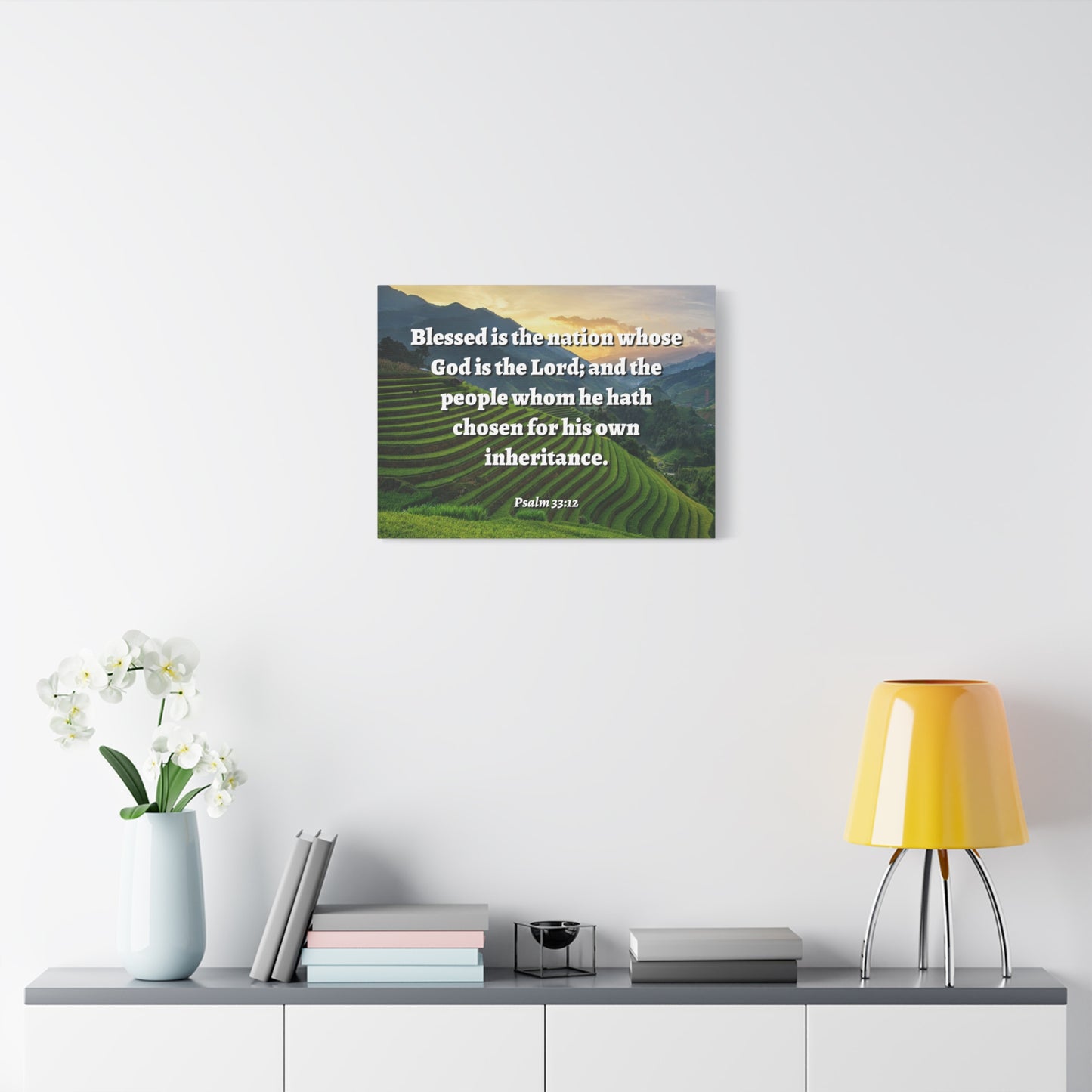 Scripture Walls Blessed Is The Nation Psalm 33:12 Bible Verse Canvas Christian Wall Art Ready to Hang