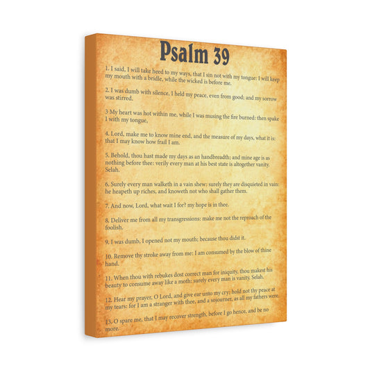 Scripture Walls Psalm 39 Gold Bible Chapter Canvas Christian Wall Art Ready to Hang