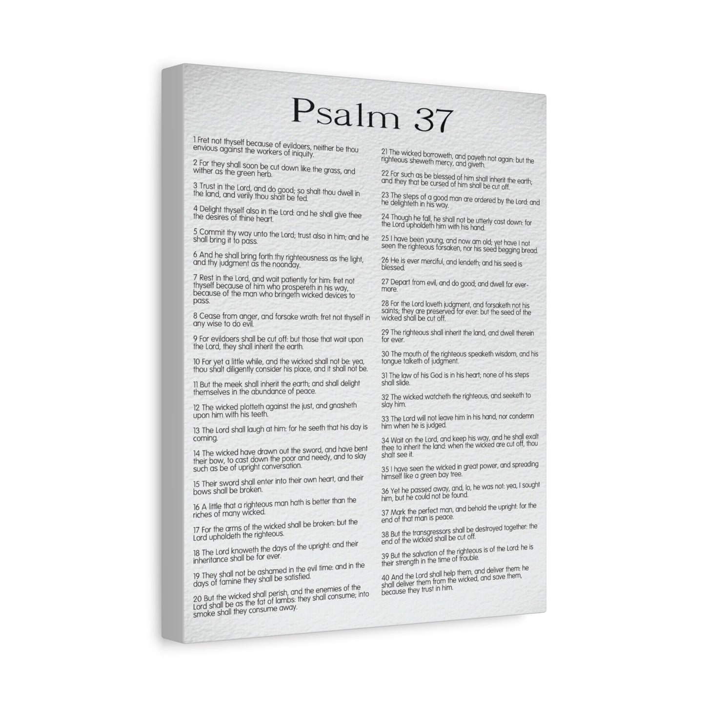 Scripture Canvas Delighting in His Righteousness Psalm 37 Christian Wall Art Bible Verse Print Ready to Hang