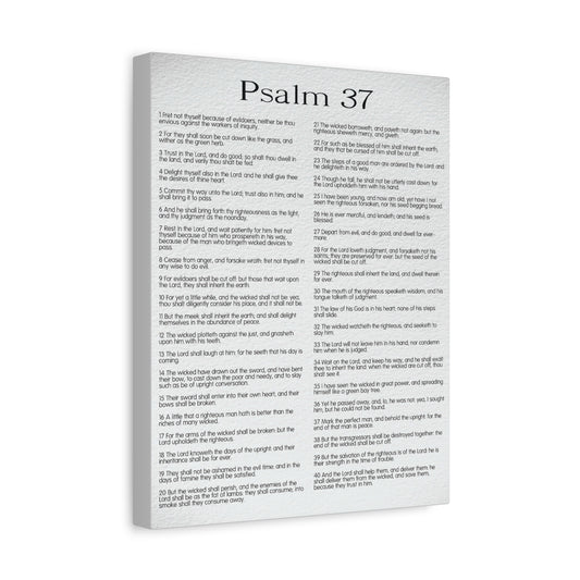 Scripture Canvas Delighting in His Righteousness Psalm 37 Christian Wall Art Bible Verse Print Ready to Hang