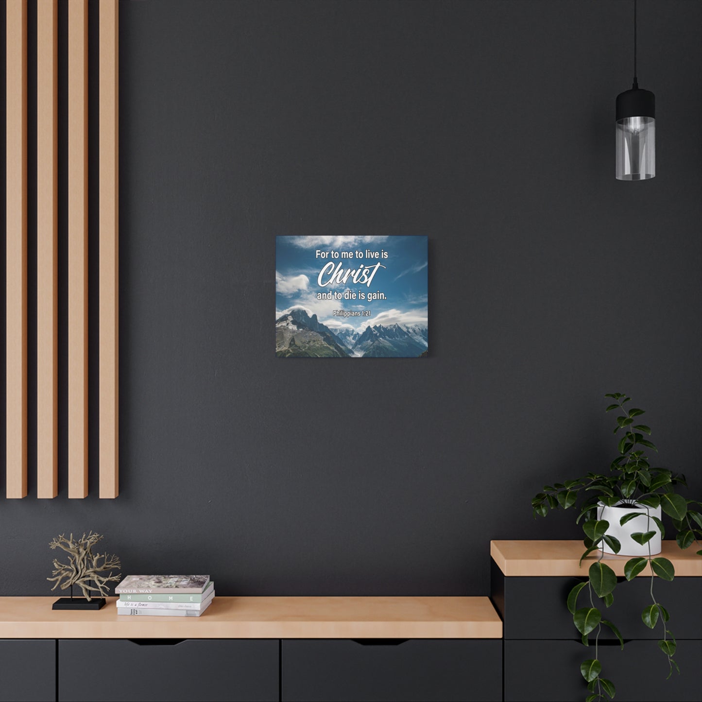 Bible Verse Canvas To Live is Christ Philippians 1:21 Wall Art Christian Home Decor