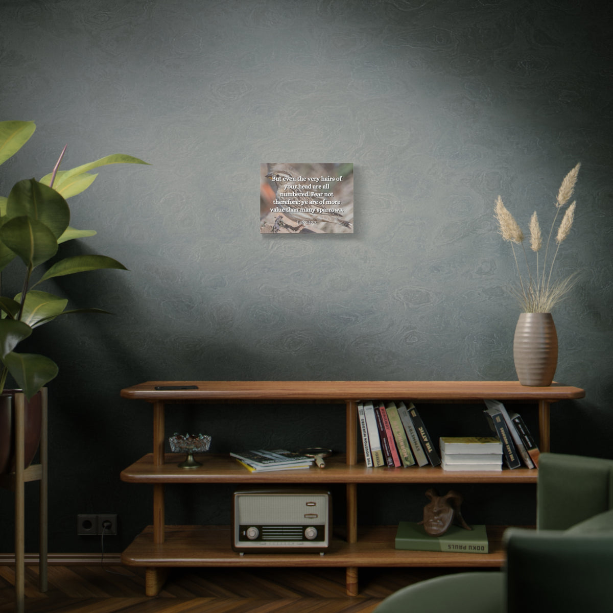 Scripture Canvas Forgotten Luke 12:7 Christian Wall Art Bible Verse Print Ready to Hang