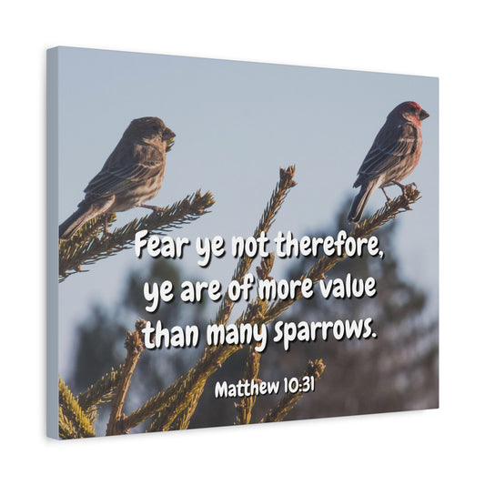 Scripture Canvas More Value Matthew 10:31 Christian Wall Art Bible Verse Print Ready to Hang