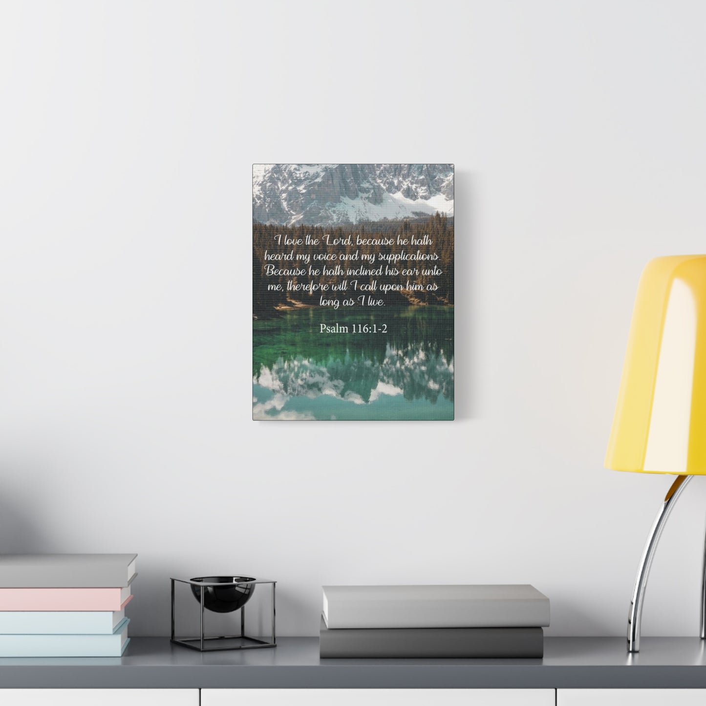 Bible Verse Canvas I Love The Lord Psalm 116:1-2 Christian Home Décor Wall Art Scripture Ready to Hang Faith Print
