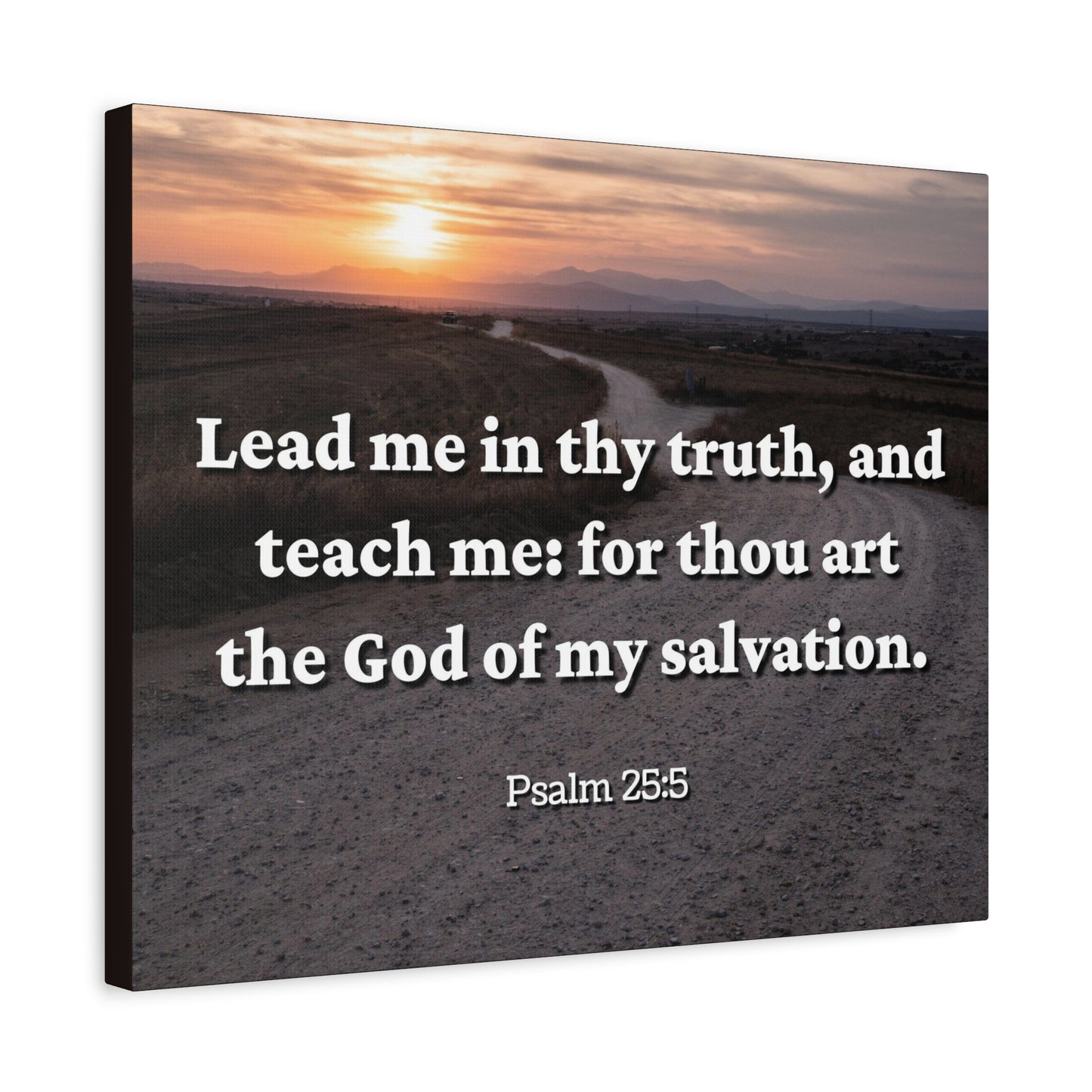 Scripture Canvas My Salvation Psalm 25:5 Christian Wall Art Bible Verse Print Ready to Hang