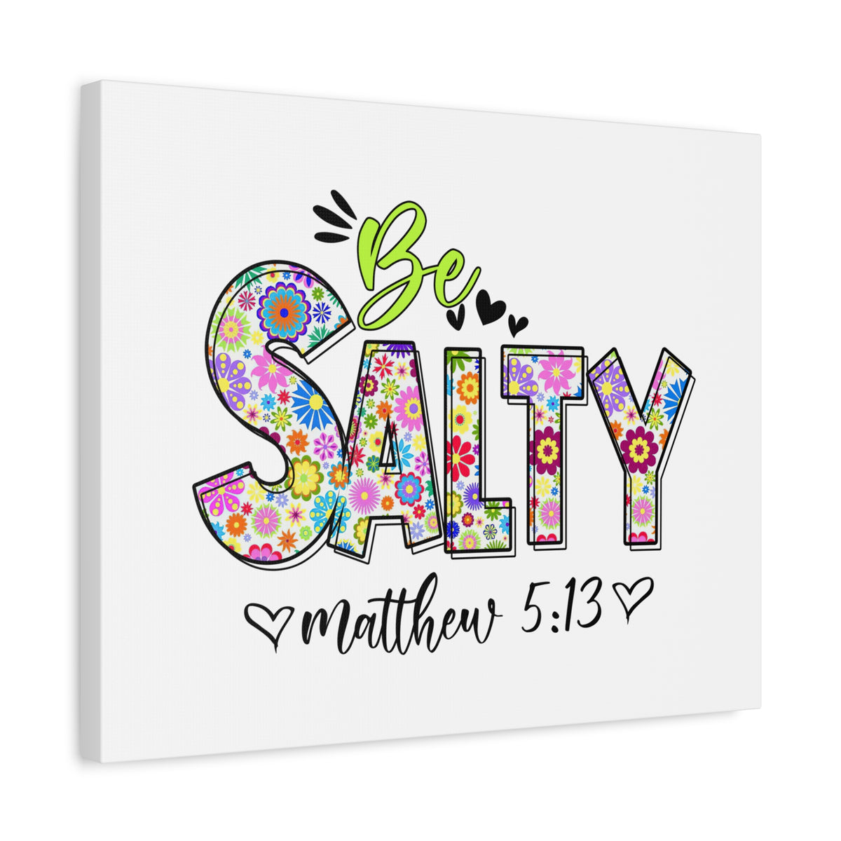 Scripture Canvas Be Salty Matthew 5:13 Christian Wall Art Bible Verse Print Ready to Hang