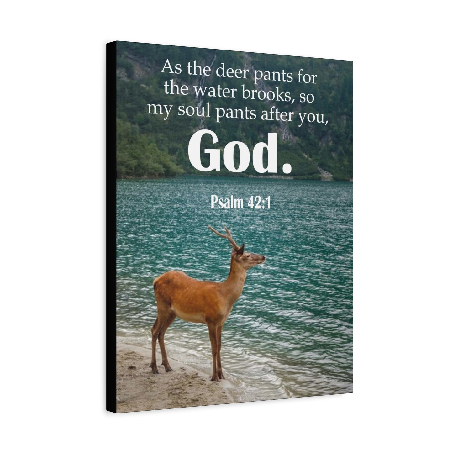 Scripture Canvas Soul Pants Psalm 42:1 Christian Wall Art Bible Verse Print Ready to Hang