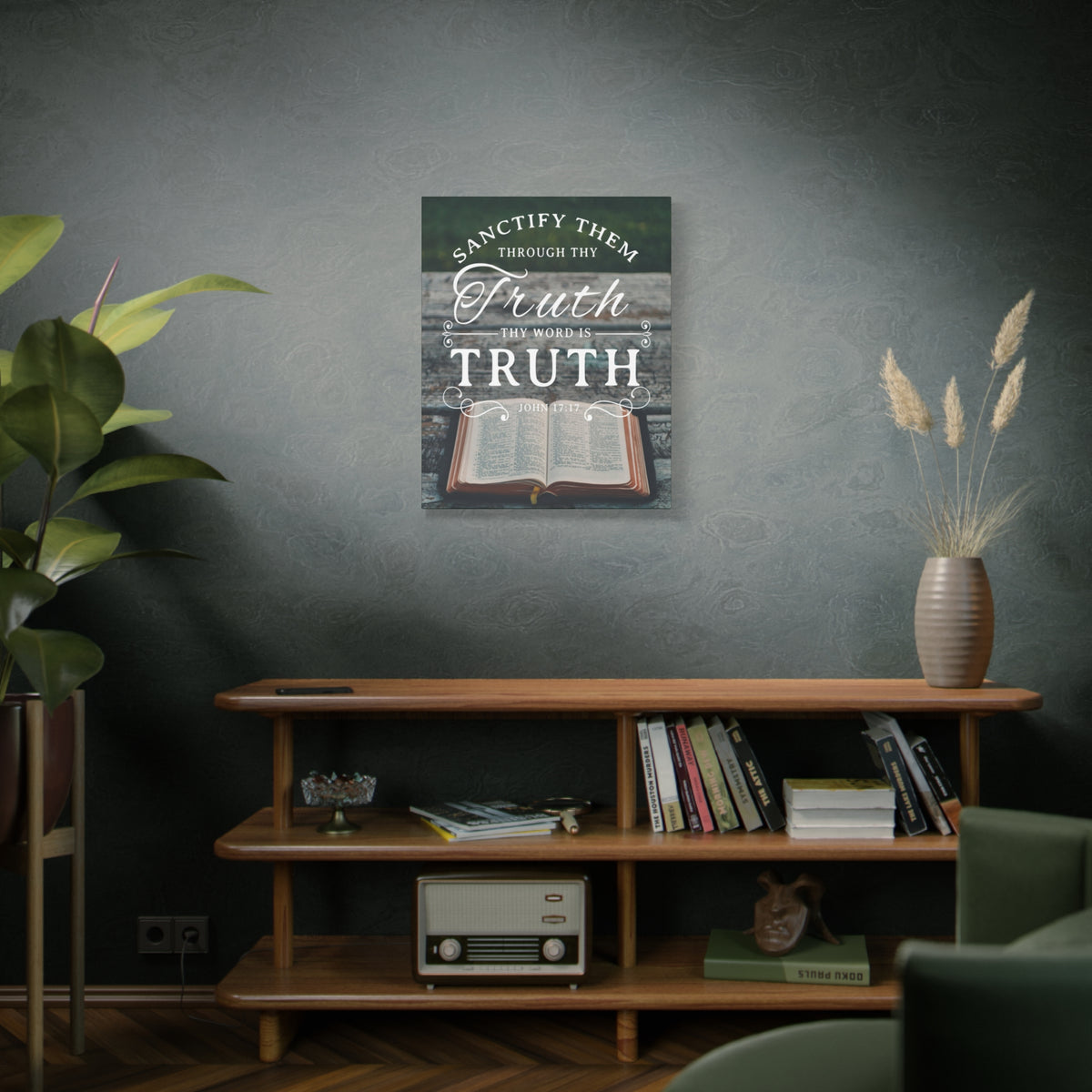 Scripture Canvas Thy Word is Truth John 17:17 Christian Wall Art Bible Verse Print Ready to Hang