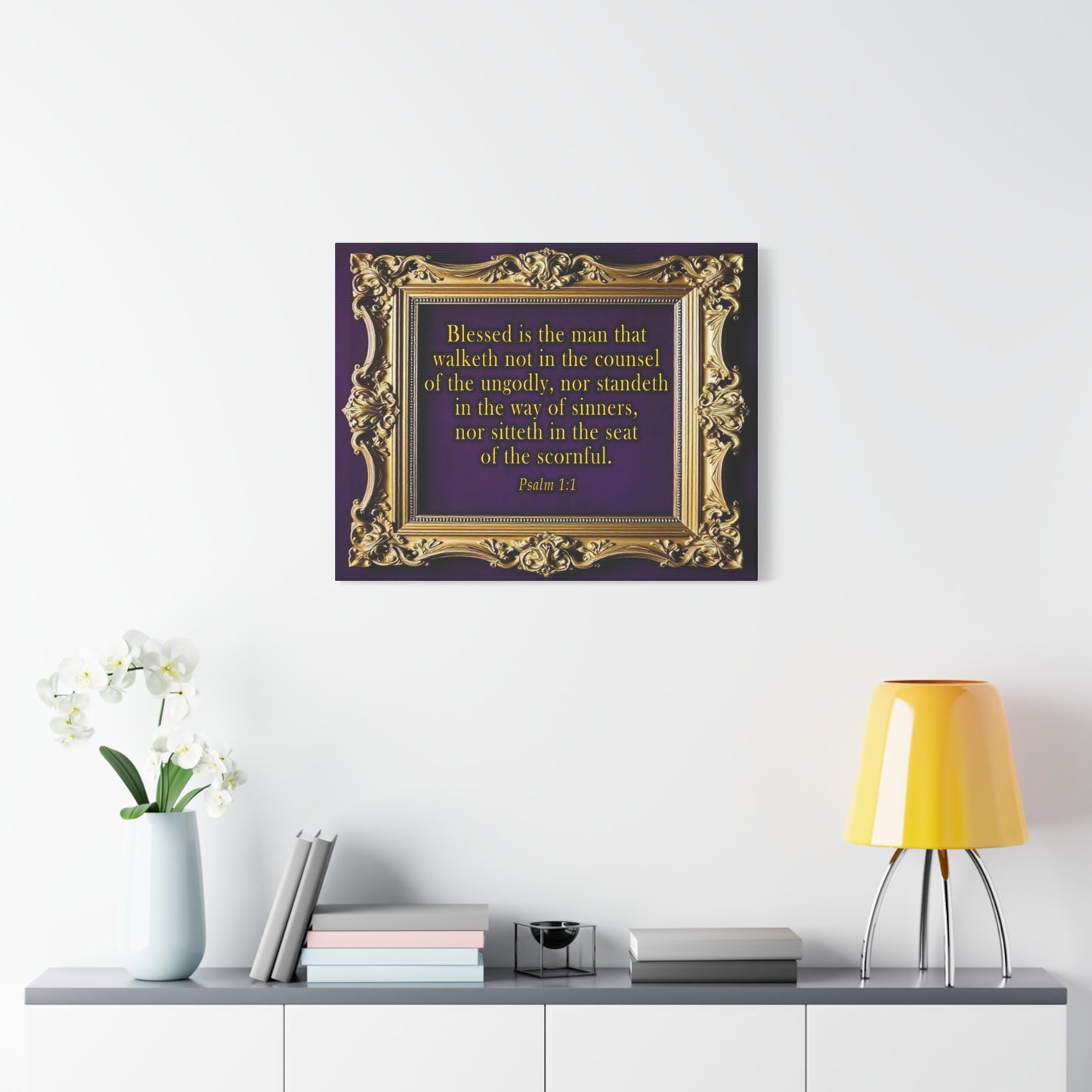 Scripture Walls Psalm 1:1 KJV Bible Verse Canvas Christian Wall Art Ready to Hang Unframed