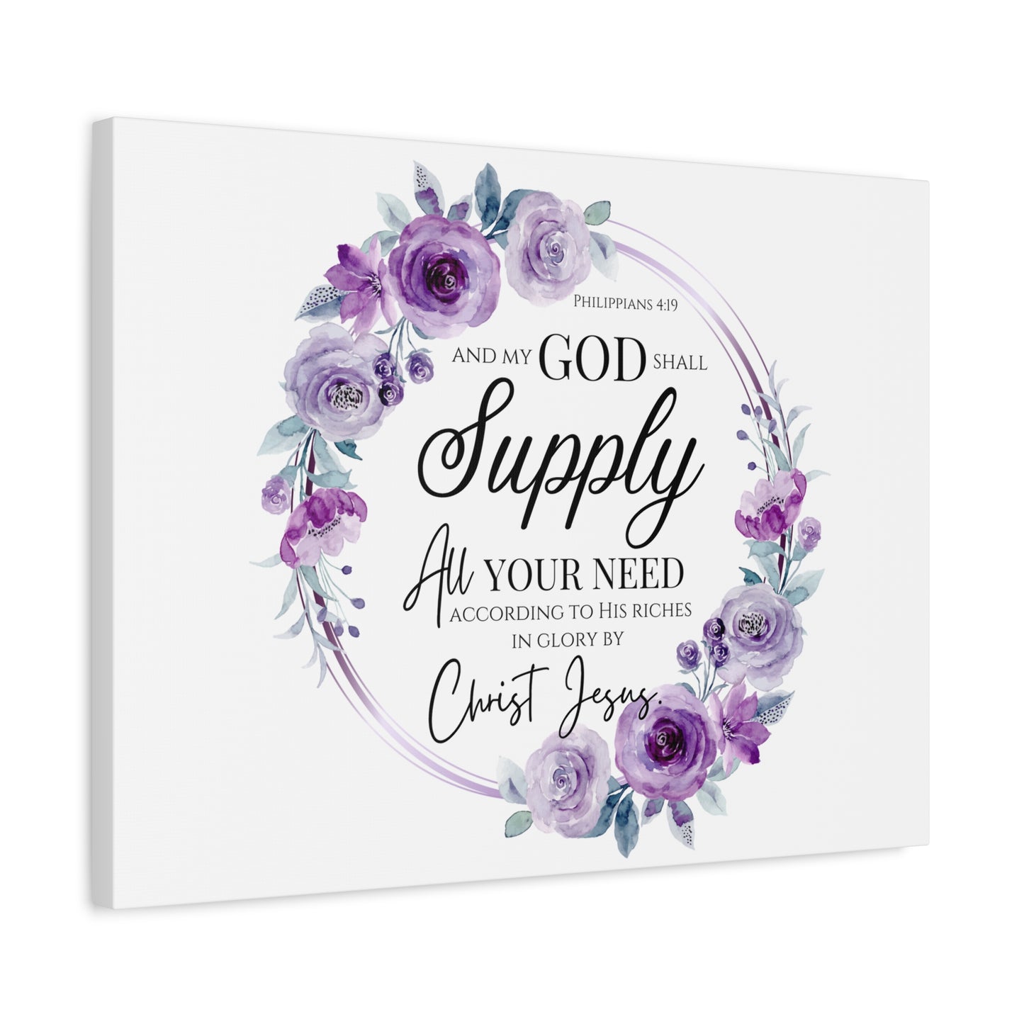 Copy of Scripture Walls Philippians 4:19 God Shall Supply Bible Verse Canvas Christian Wall Art Ready to Hang Unframed