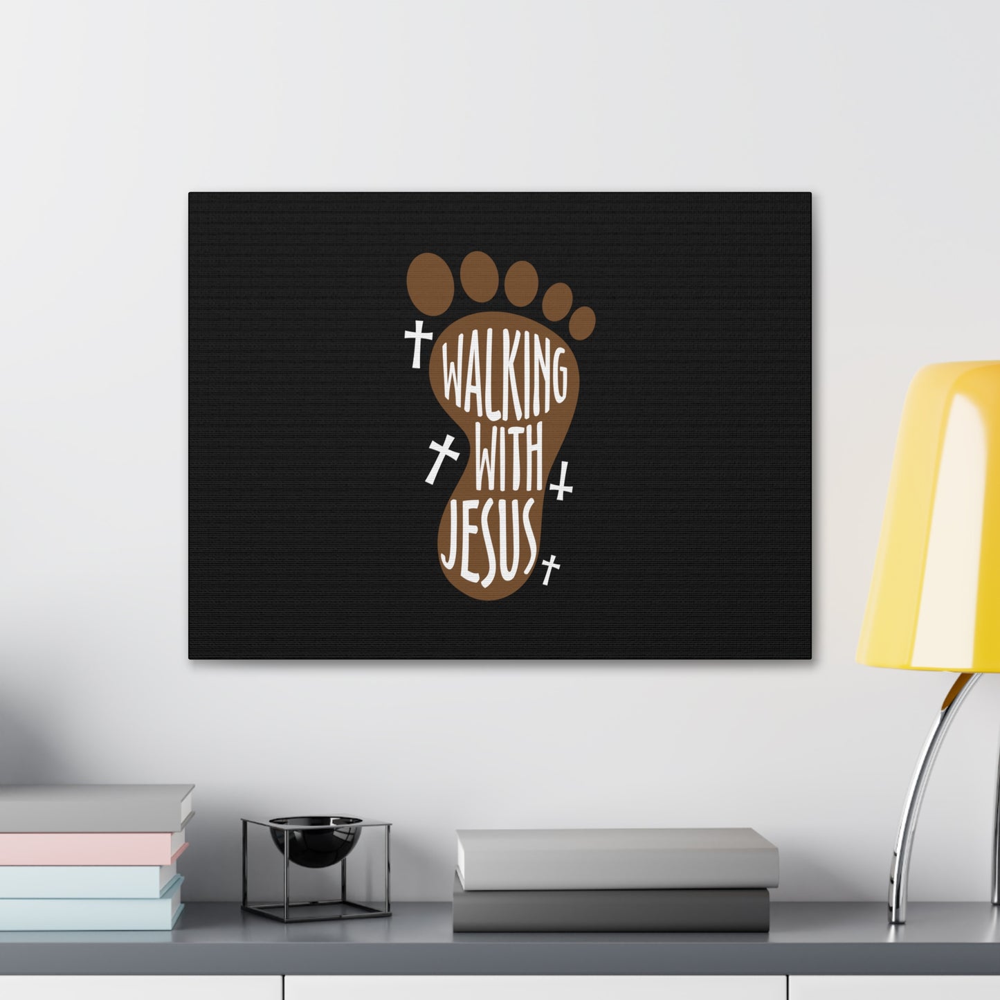 Walking With Jesus Colossians 2:6 Footprint Christian Wall Art Bible Verse Print Ready to Hang