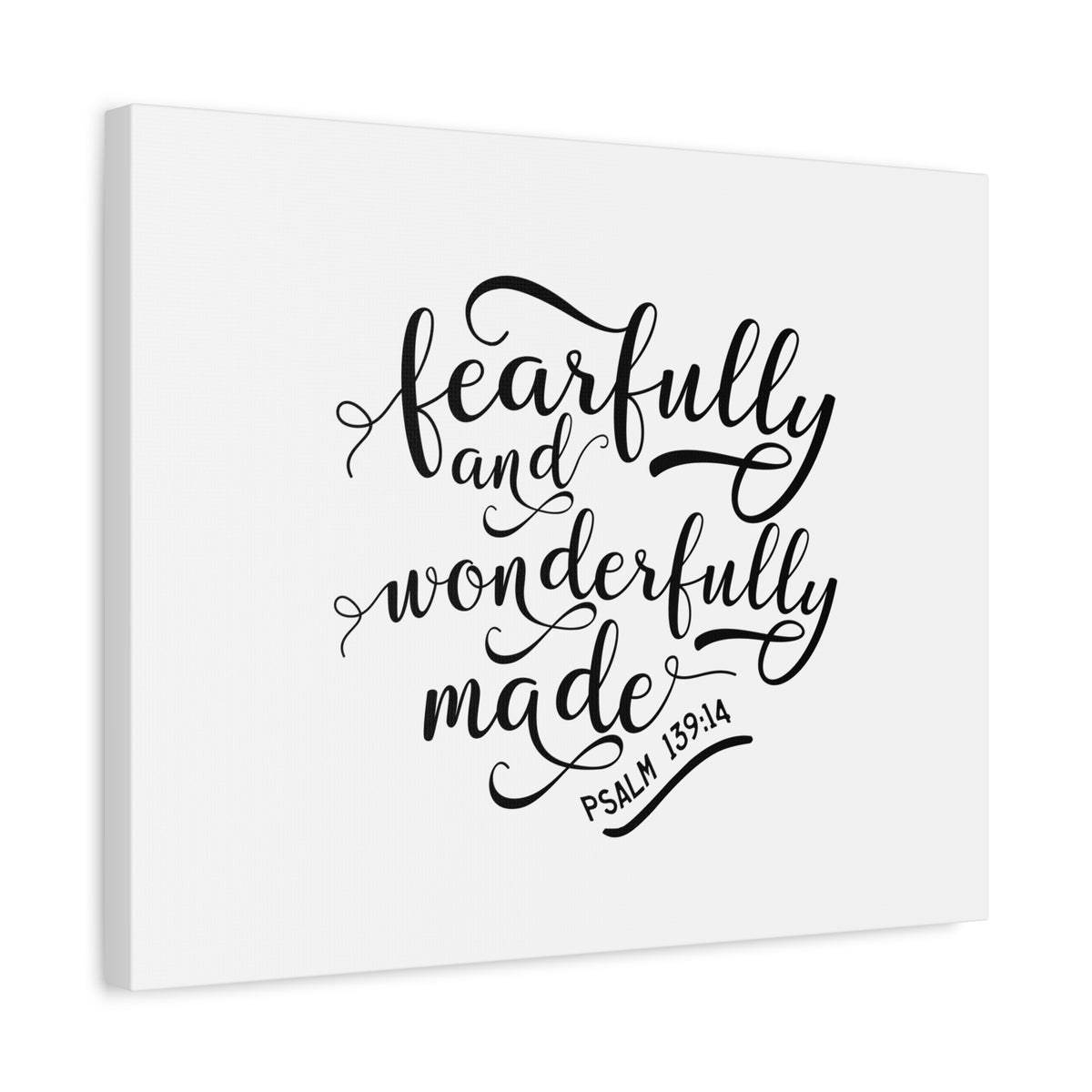 Scripture Canvas Wonderfully Made Psalm 139:14 Christian Wall Art Bible Verse Print Ready to Hang