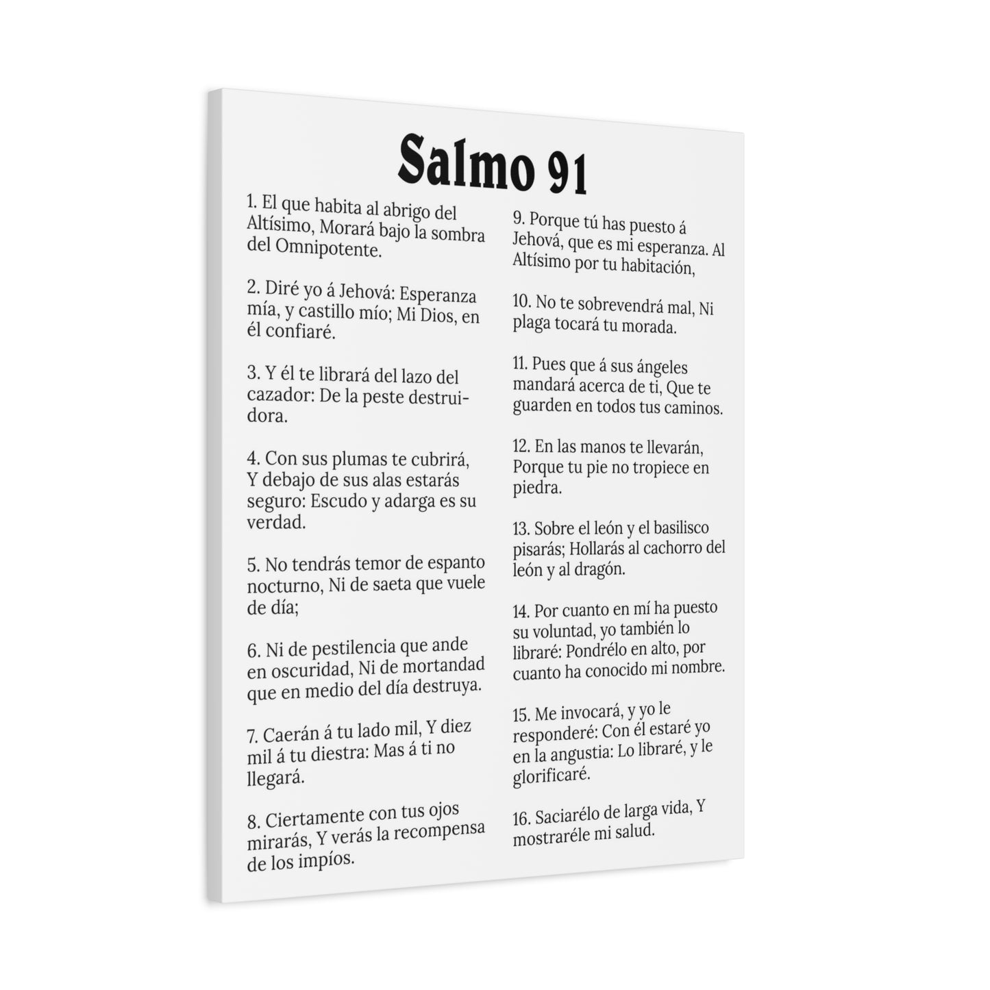 Scripture Walls Salmo 91 White Christian Wall Art Print Ready to Hang Unframed