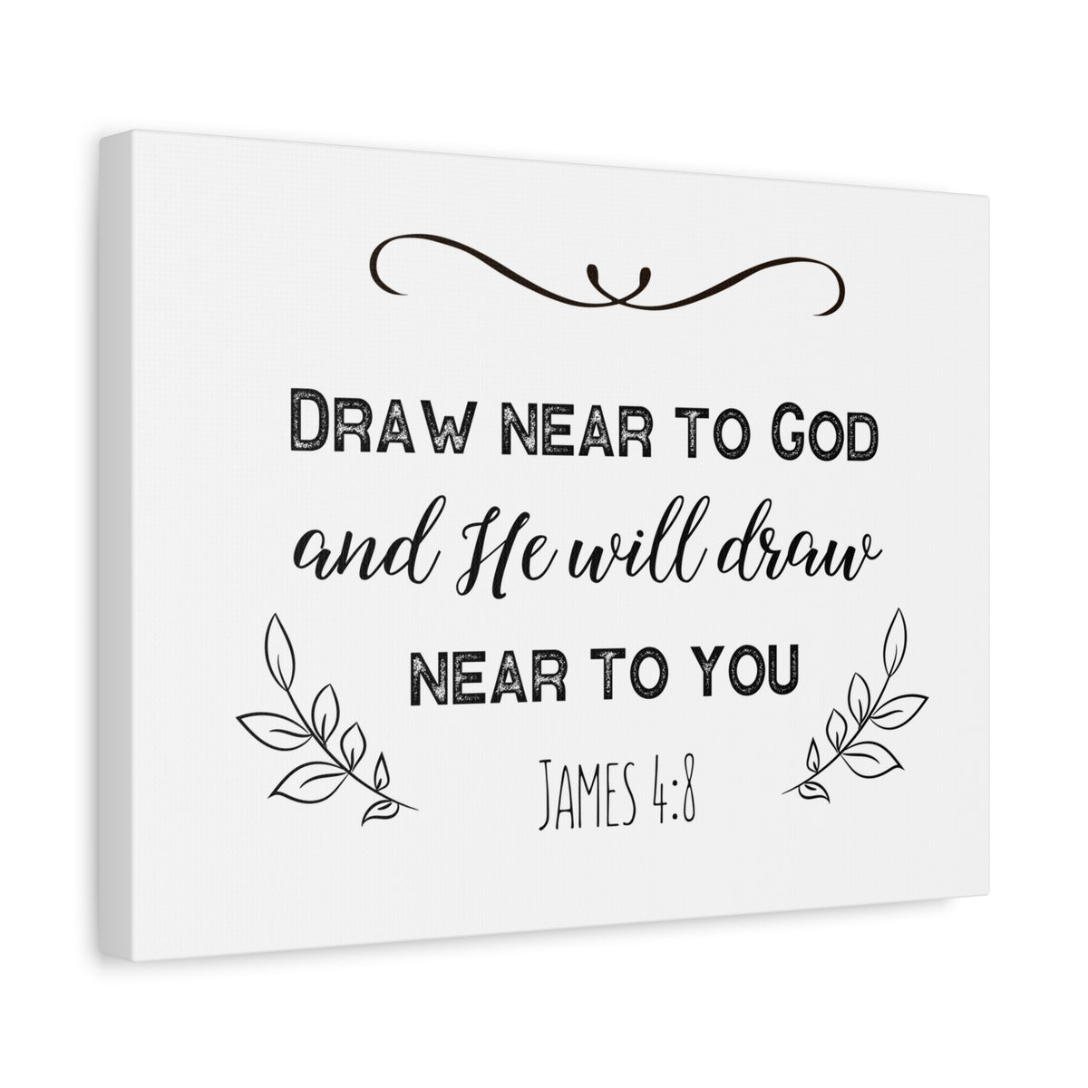 Scripture Canvas Near To God James 4:8 Christian Wall Art Bible Verse Print Ready to Hang