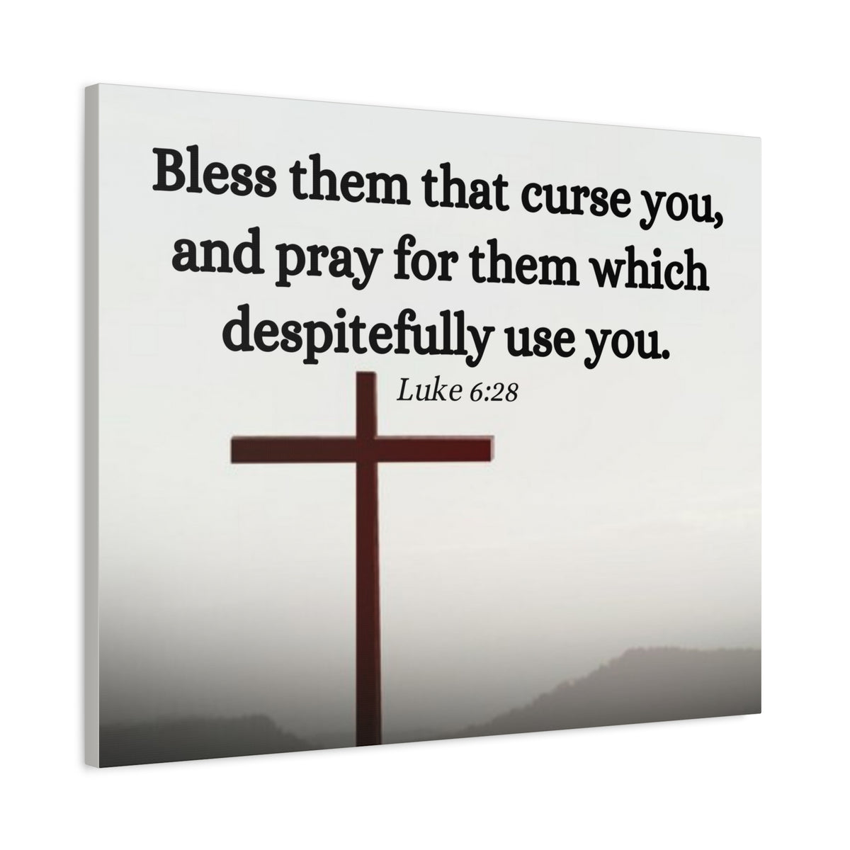 Scripture Canvas Pray For Them Luke 6:28 Christian Wall Art Bible Verse Print Ready to Hang