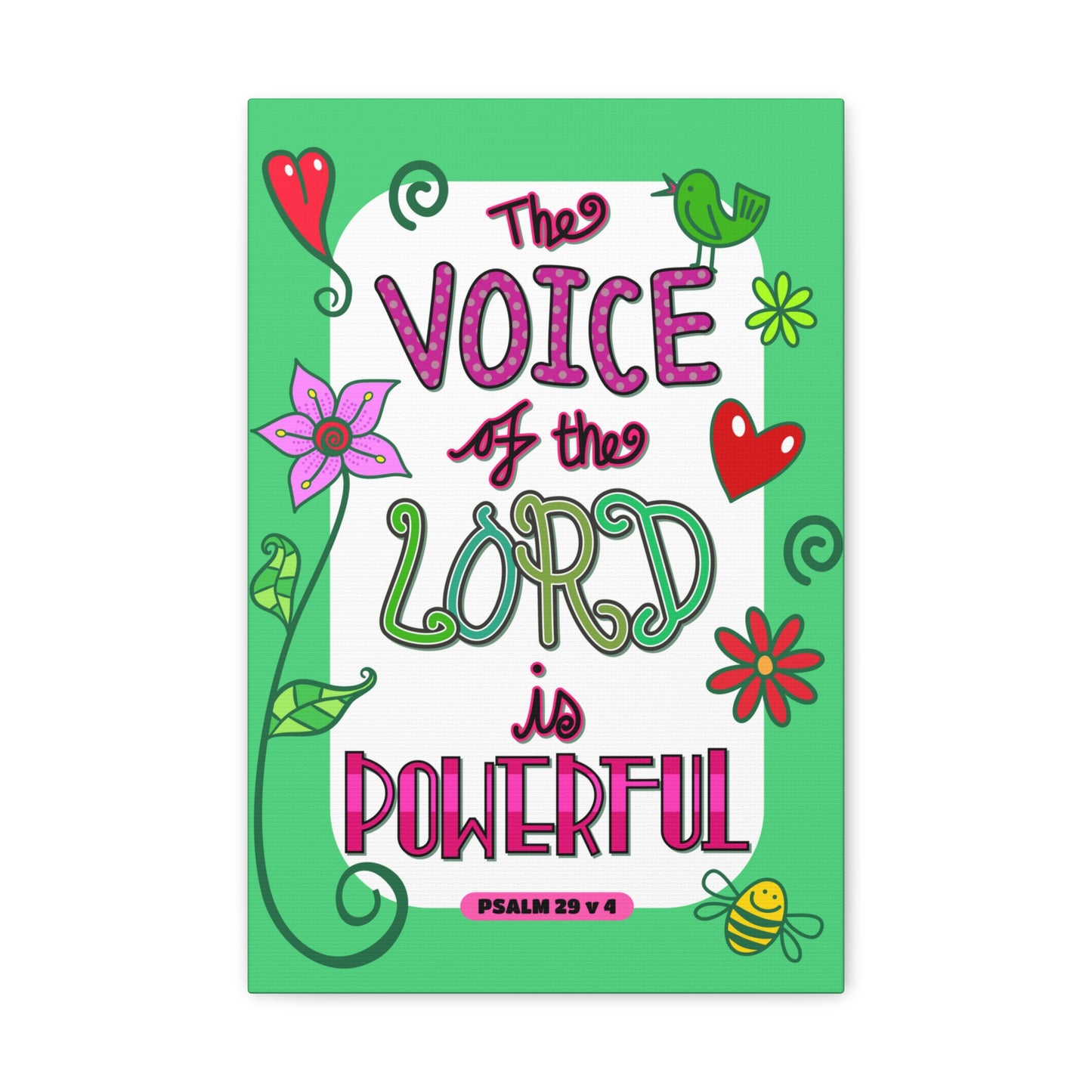 The Lord Is Powerful Psalm 29:4 Bible Verse Canvas Christian Wall Art Ready to Hang