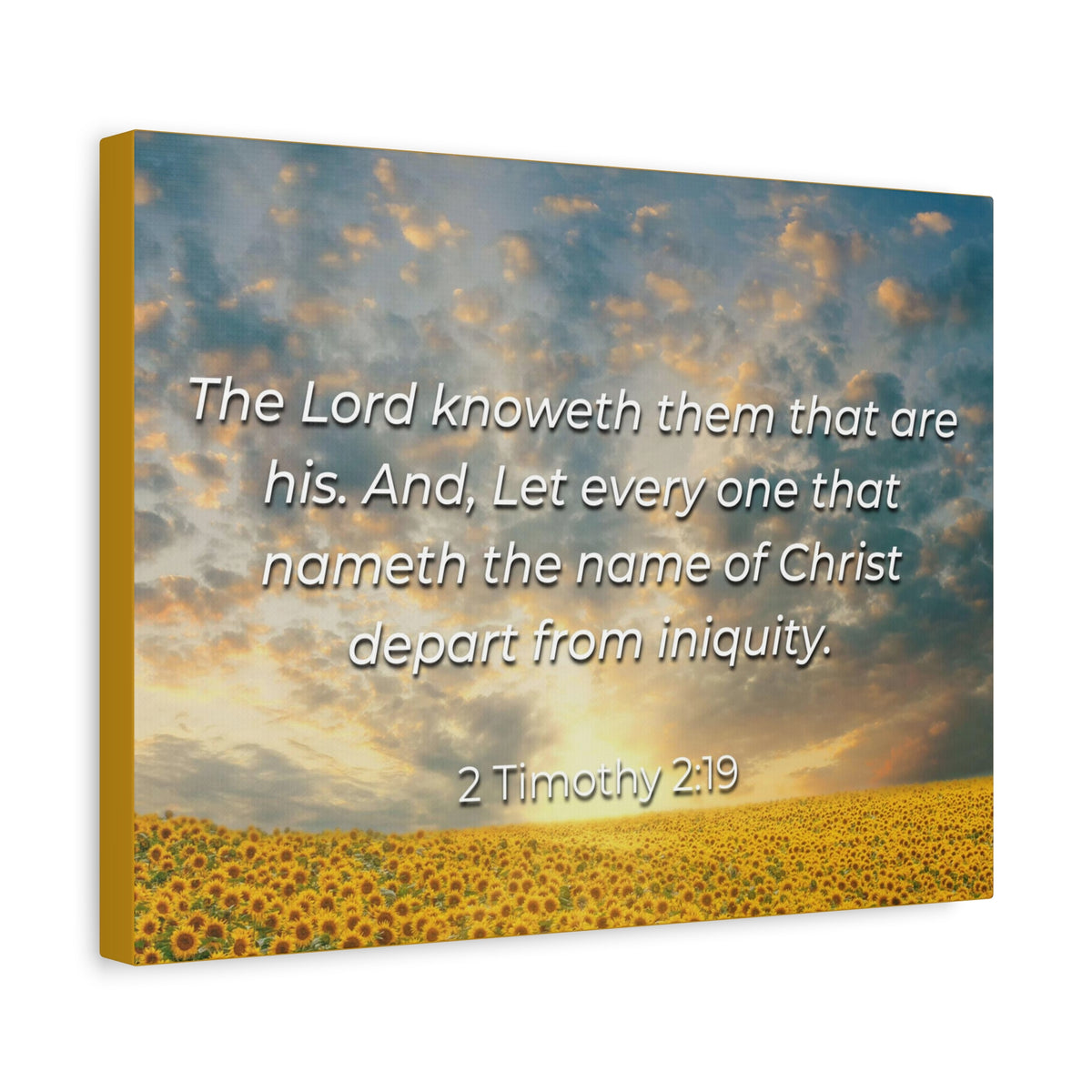 Scripture Canvas Foundation Of God 2 Timothy 2:19 Christian Wall Art Bible Verse Print Ready to Hang