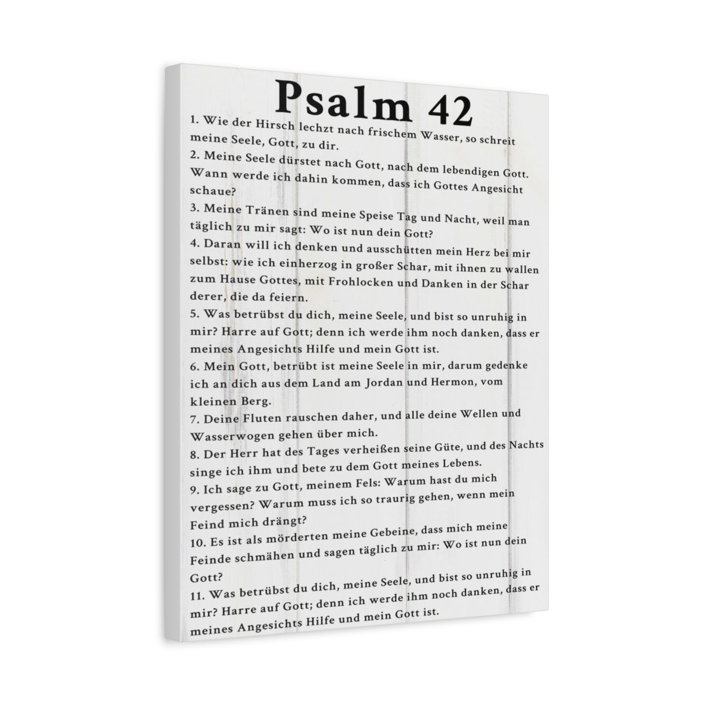 Scripture Walls Psalm 42 German White Bible Verse Canvas Christian Wall Art Ready to Hang Unframed