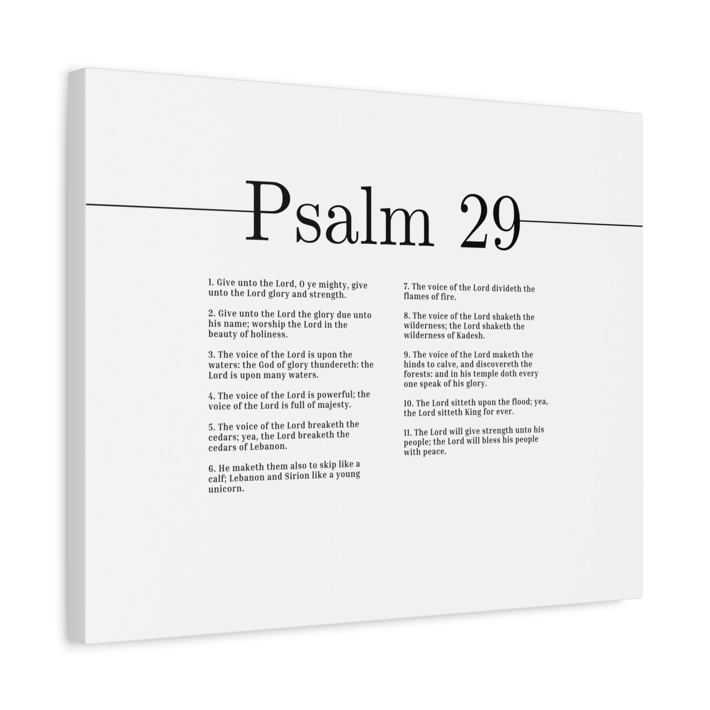 Scripture Canvas The Voice Of The Lord Is Powerful Psalm 29 Christian Wall Art Bible Verse Print Ready to Hang