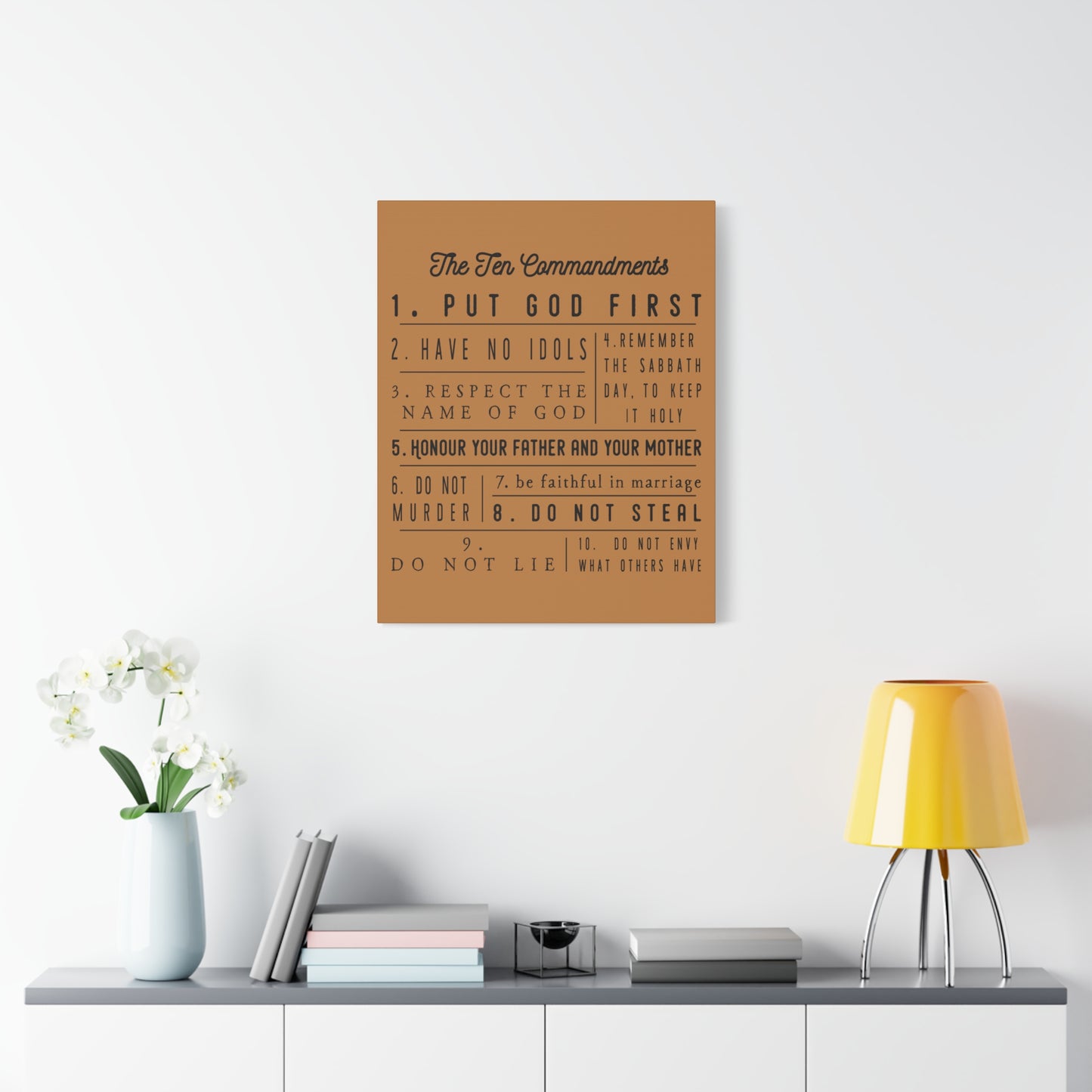 Scripture Canvas Ten Commandments Exodus 20:2–17 Christian Wall Art Print Ready to Hang