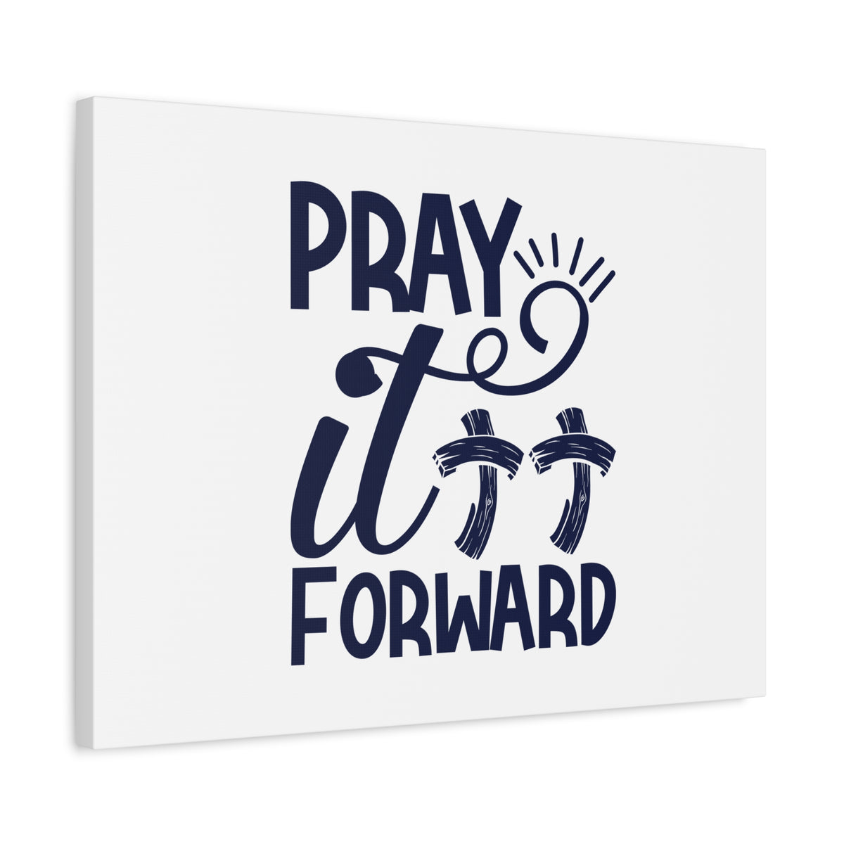 Scripture Canvas Pray It Forward Romans 12:12 Double Cross Christian Wall Art Bible Verse Print Ready to Hang