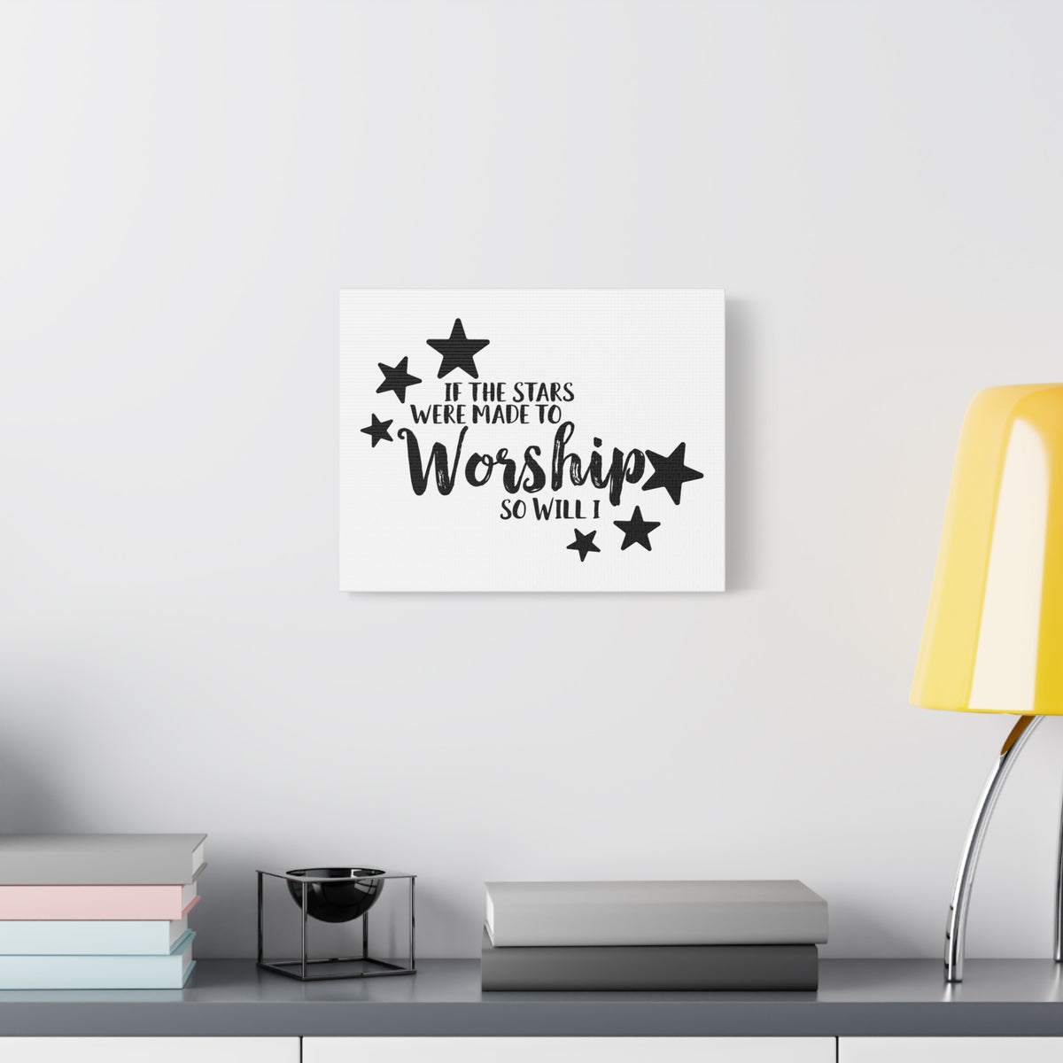 Scripture Canvas If The Stars Were Made To Worship So Will I Psalms 148:3-6 Christian Wall Art Print Ready to Hang