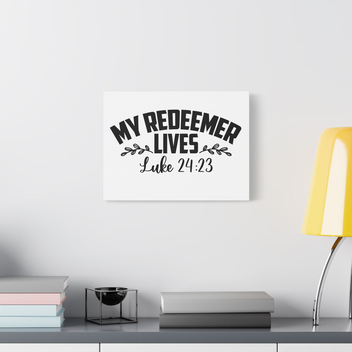 Scripture Canvas My Redeemer Lives Luke 24:23 Christian Wall Art Bible Verse Print Ready to Hang