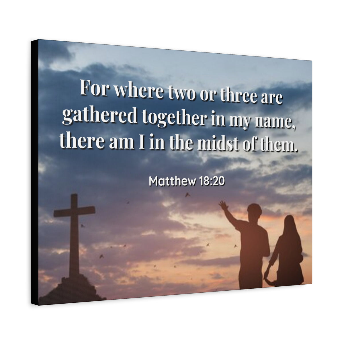 Scripture Canvas Midst Of Them Matthew 18:20 Christian Wall Art Bible Verse Print Ready to Hang