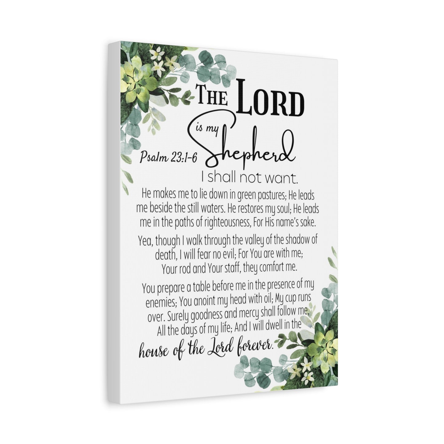 Scripture Walls Psalm 23:1-6 I Shall Not Want Bible Verse Canvas Christian Wall Art Ready to Hang Unframed