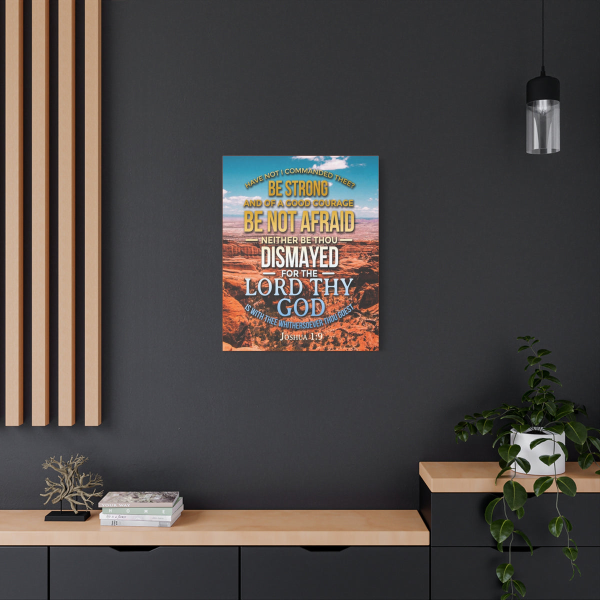 Scripture Canvas Be Not Afraid Joshua 1:9 Christian Wall Art Bible Verse Print Ready to Hang